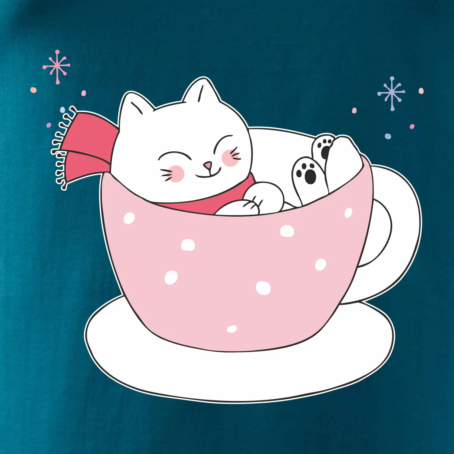 Vánoční kočka v hrnečku