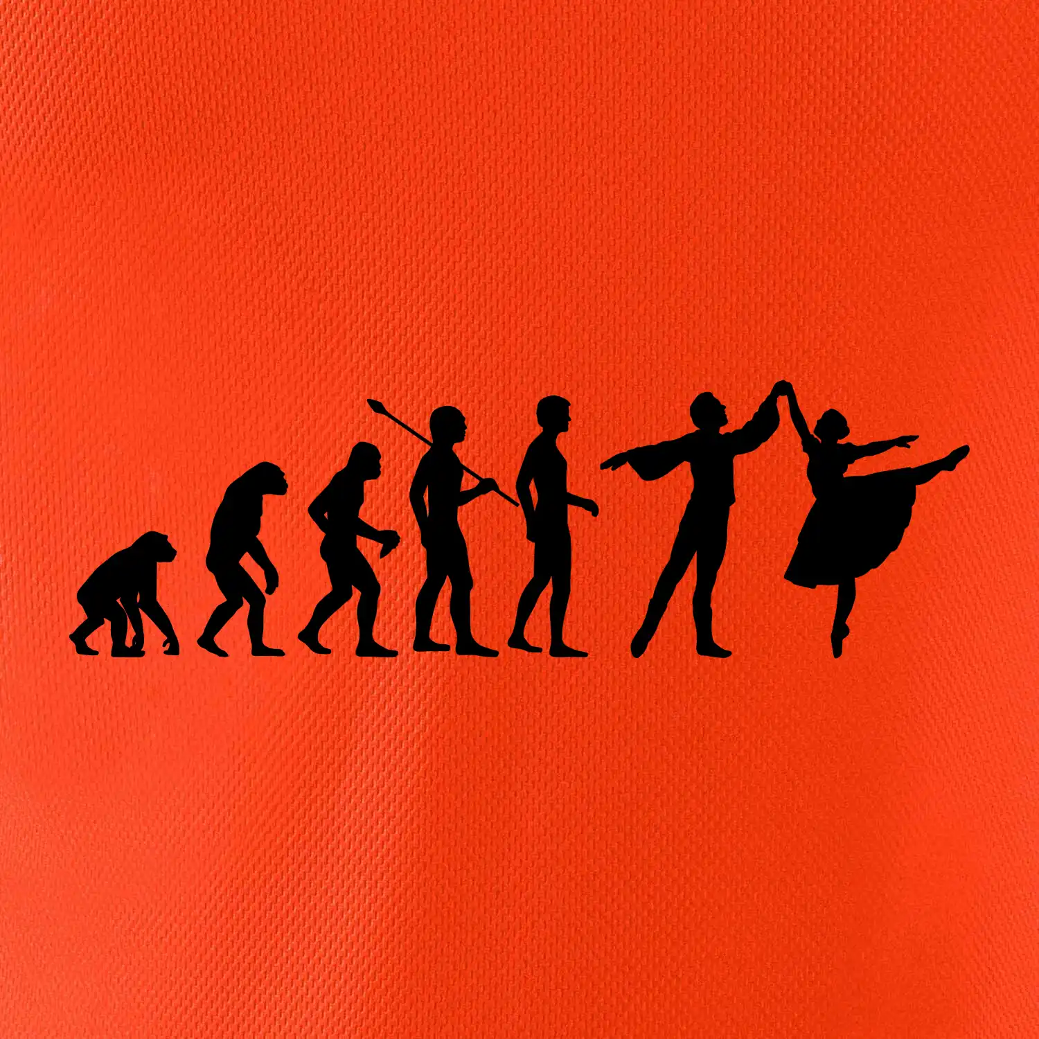 Evoluce tanec - muž a žena se sukní