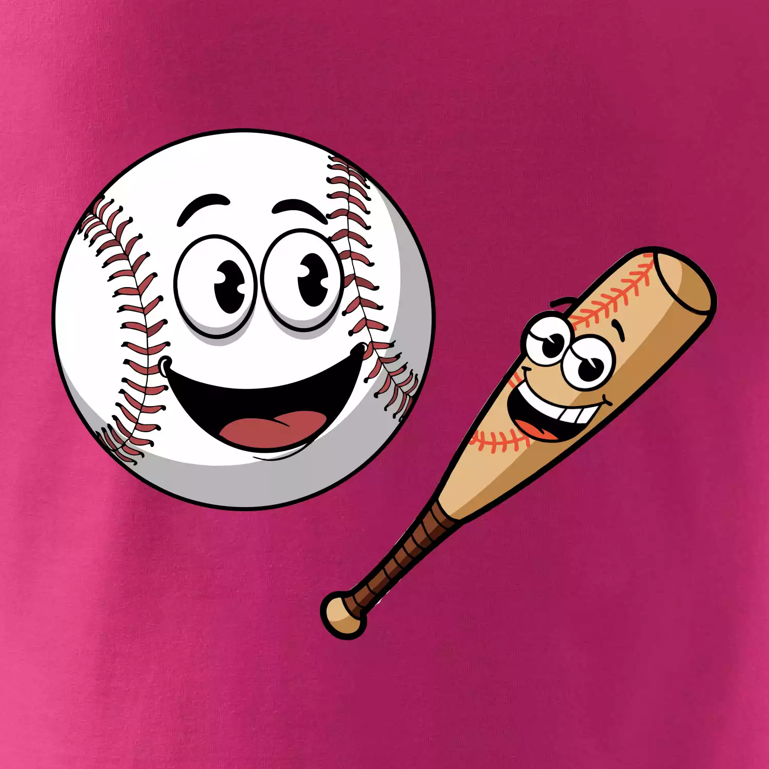 Parové triko - baseballová pálka a míček