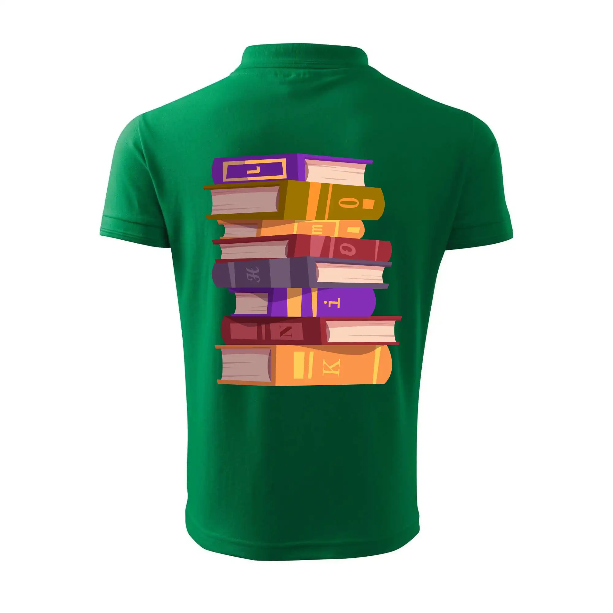 Knihomol stojící knihy