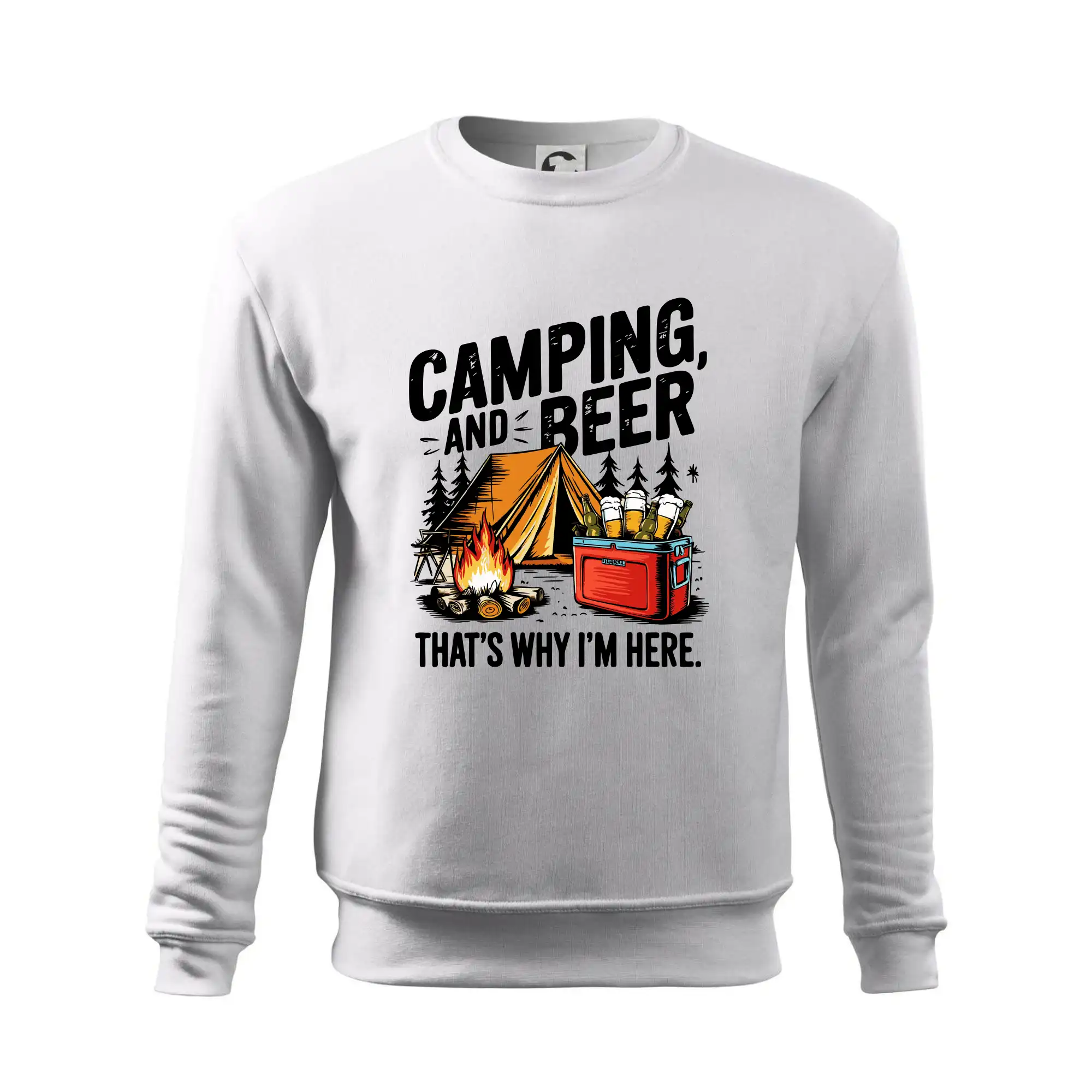 Černý nápis nápis Camping and beer