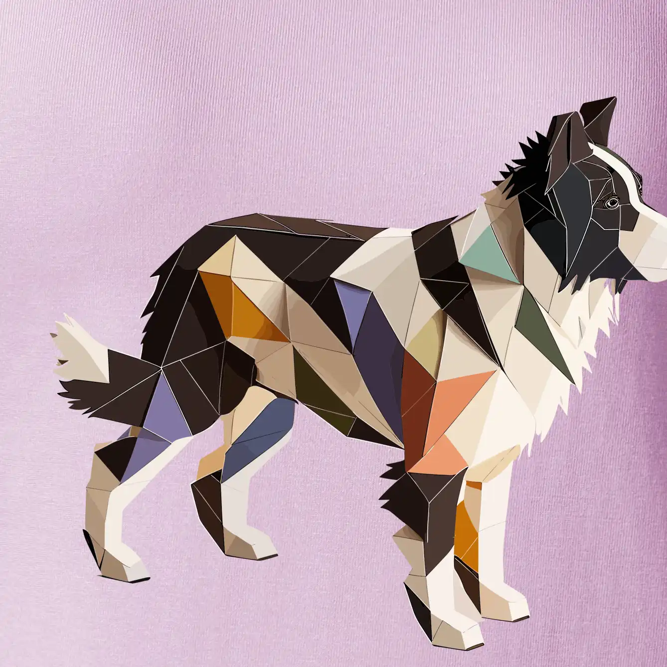 Border colie slepená z papíru