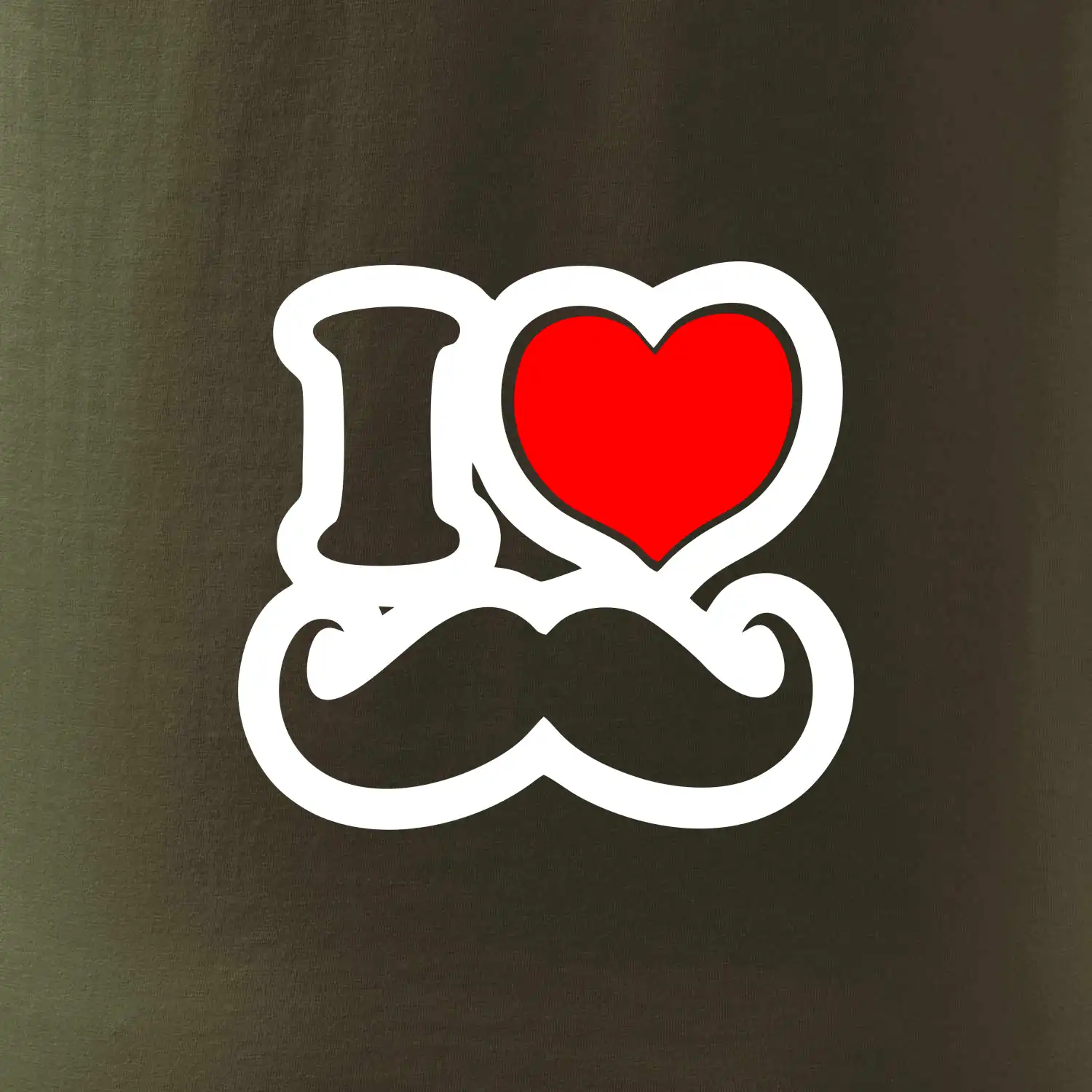 i love mustache - obrys