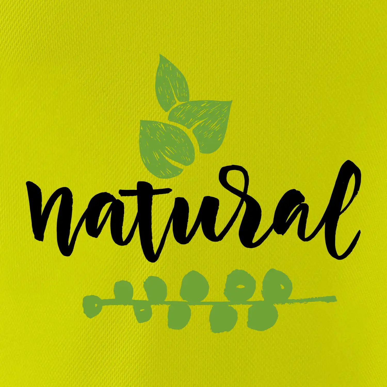 Natural - nápis v listech