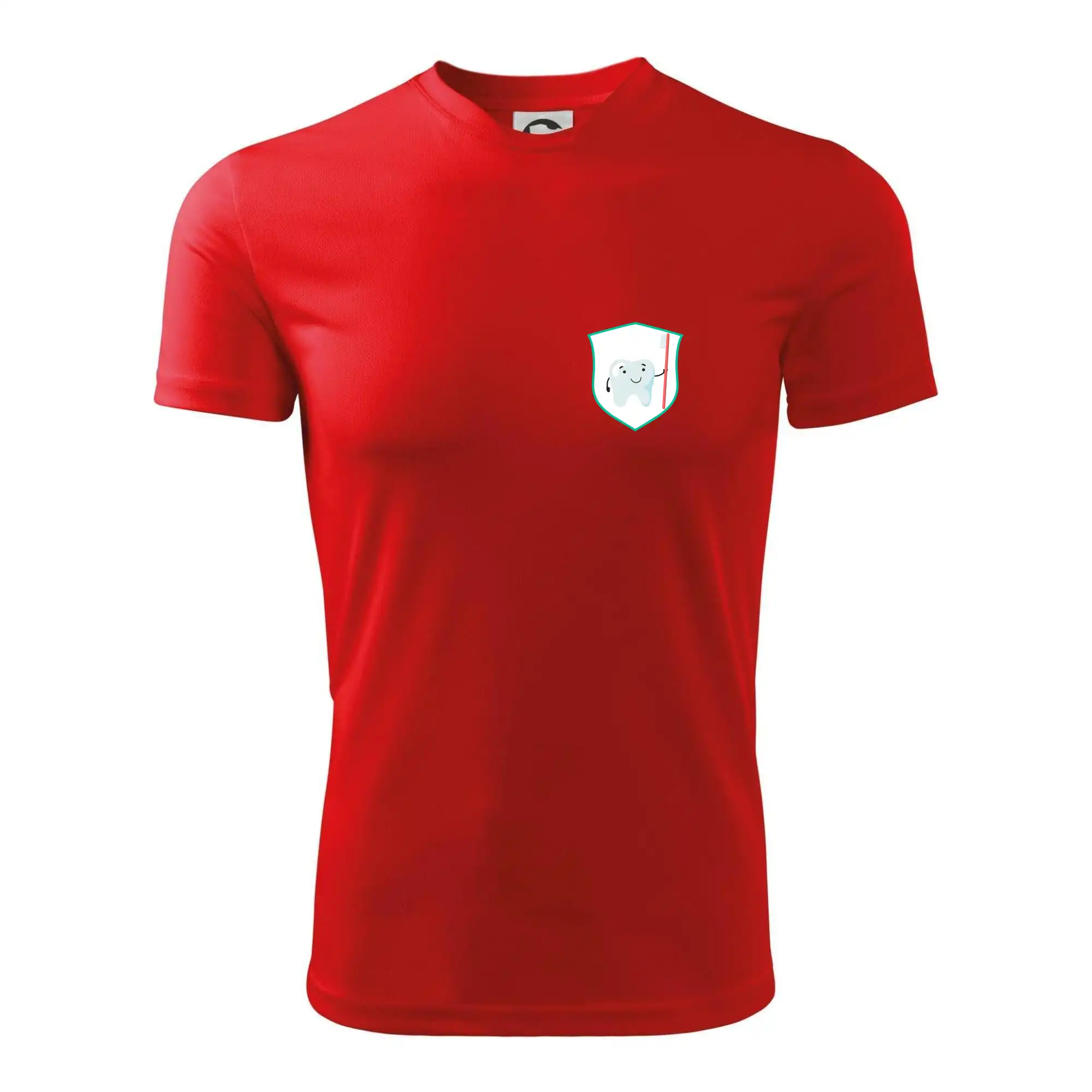 Zoubek na prsu - zubní kartáček