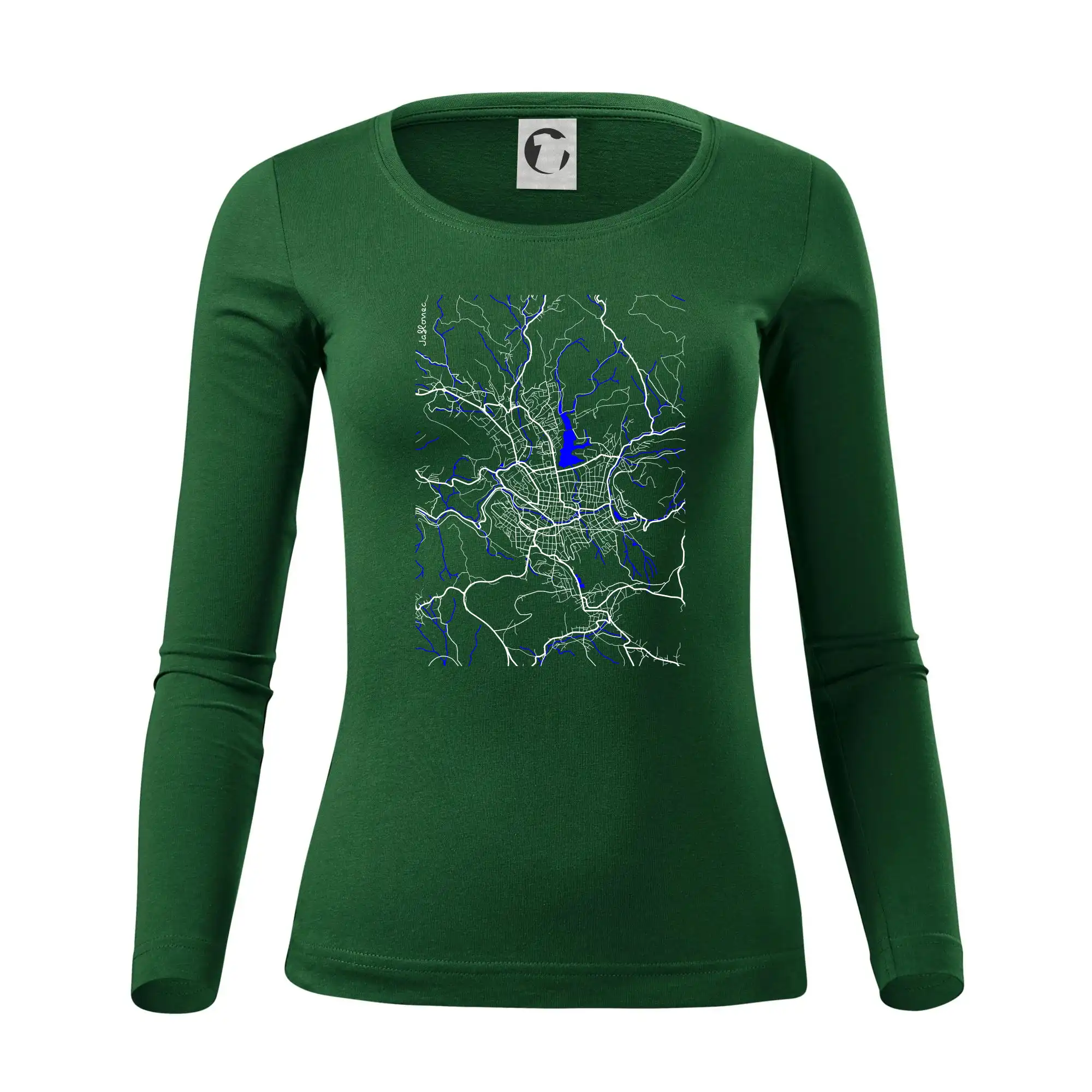 Jablonec nad Nisou - Mapa s vodními toky