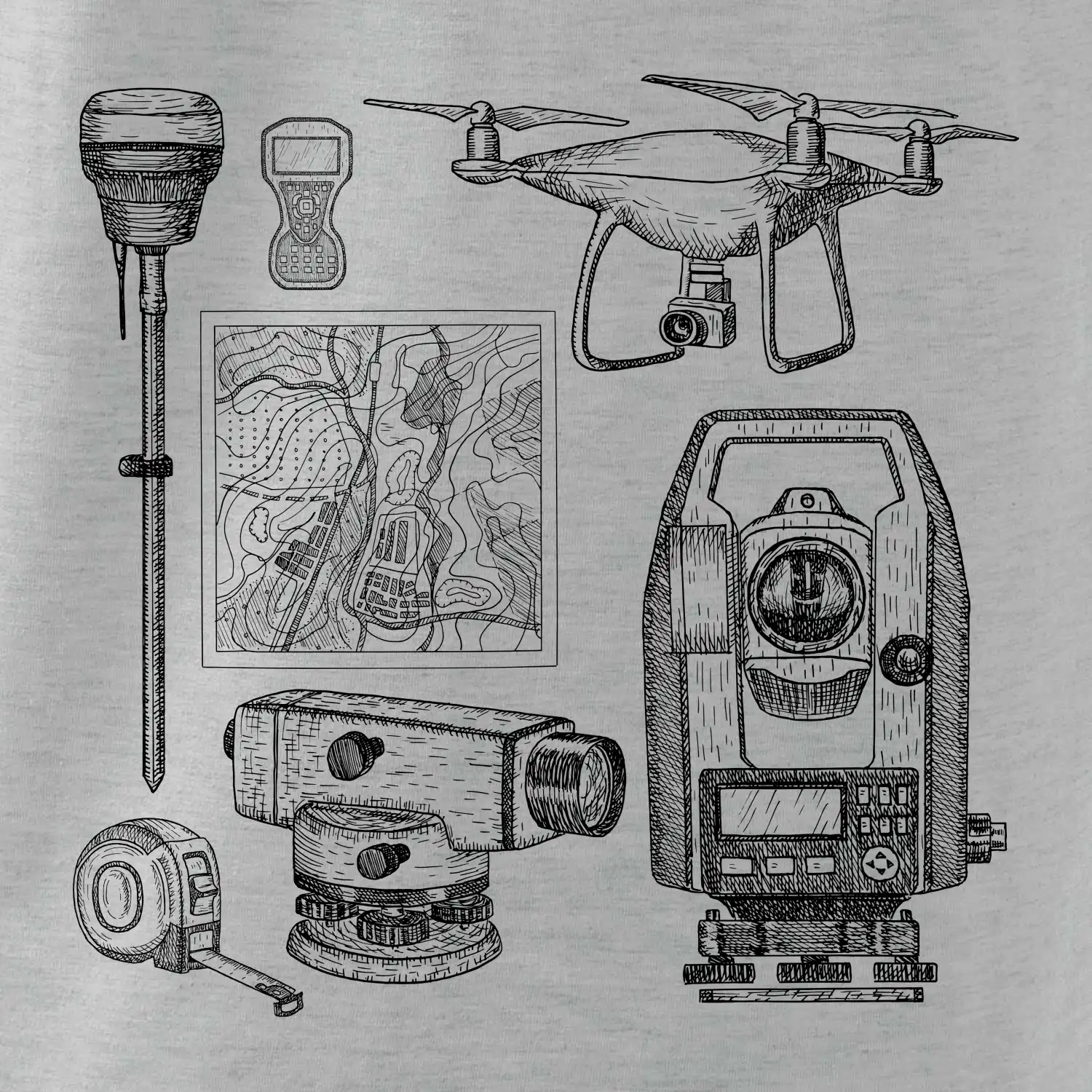 Geodet teodolit dron