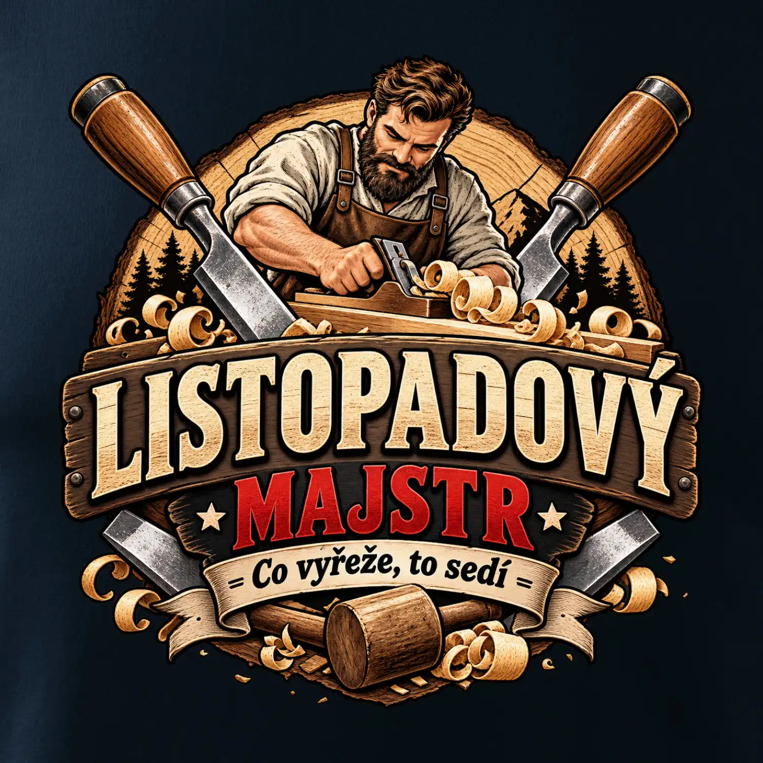 Listopadový truhlář mistr dřeva a hoblíku
