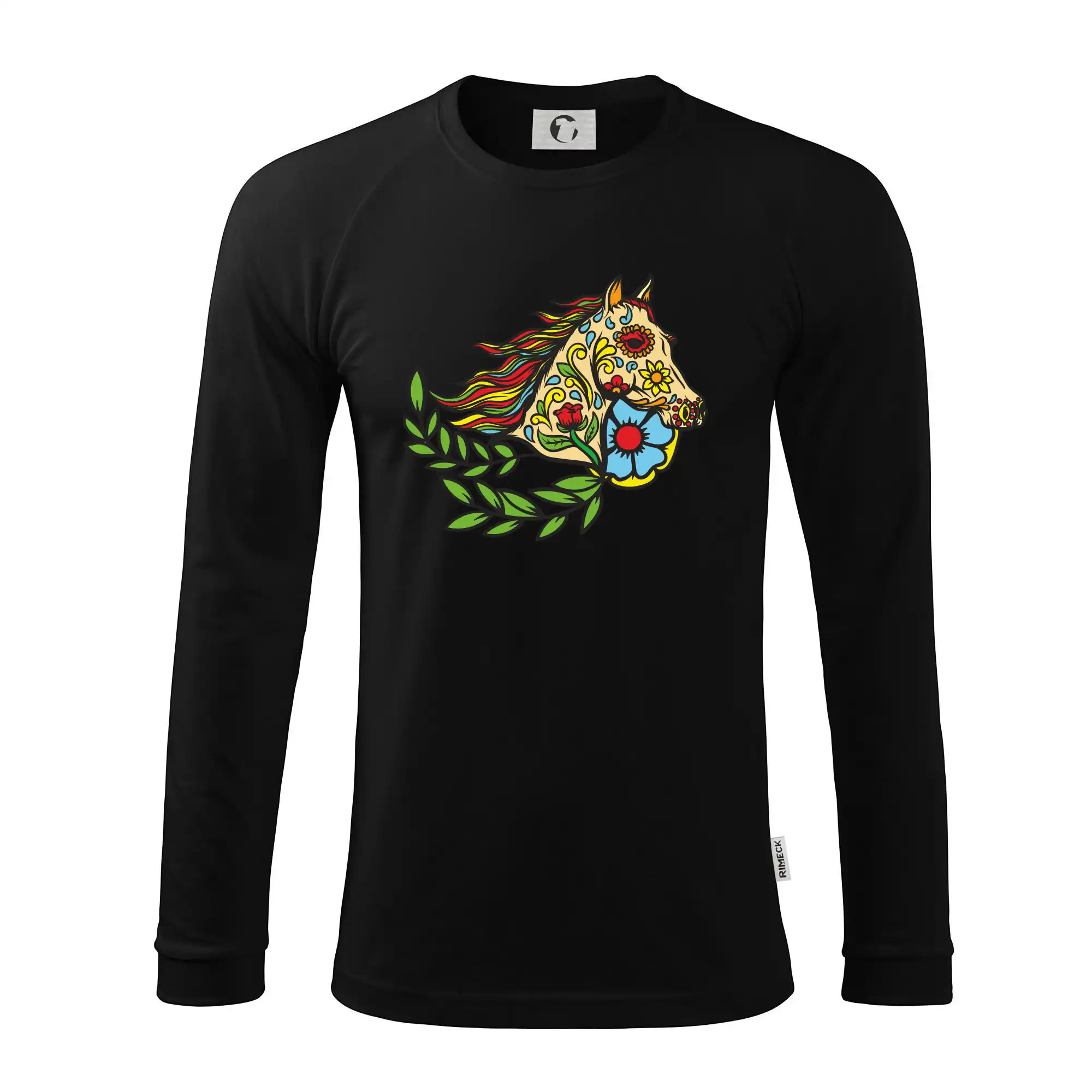 Kůň barevný s listy