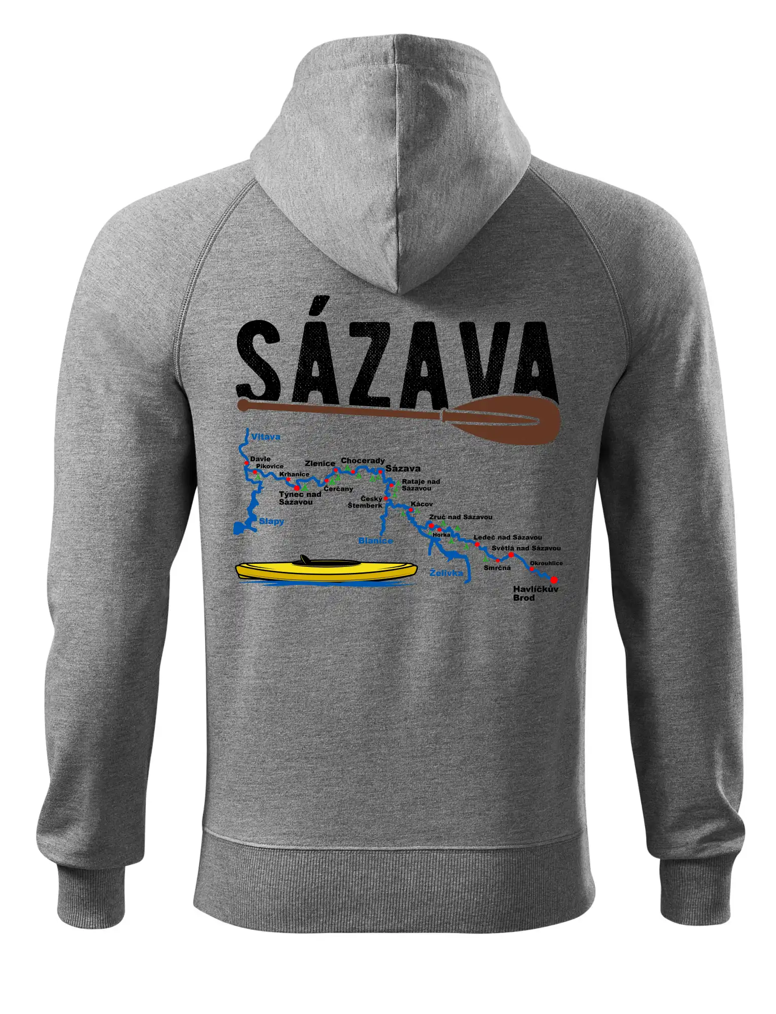 Mapa řeky Sázavy