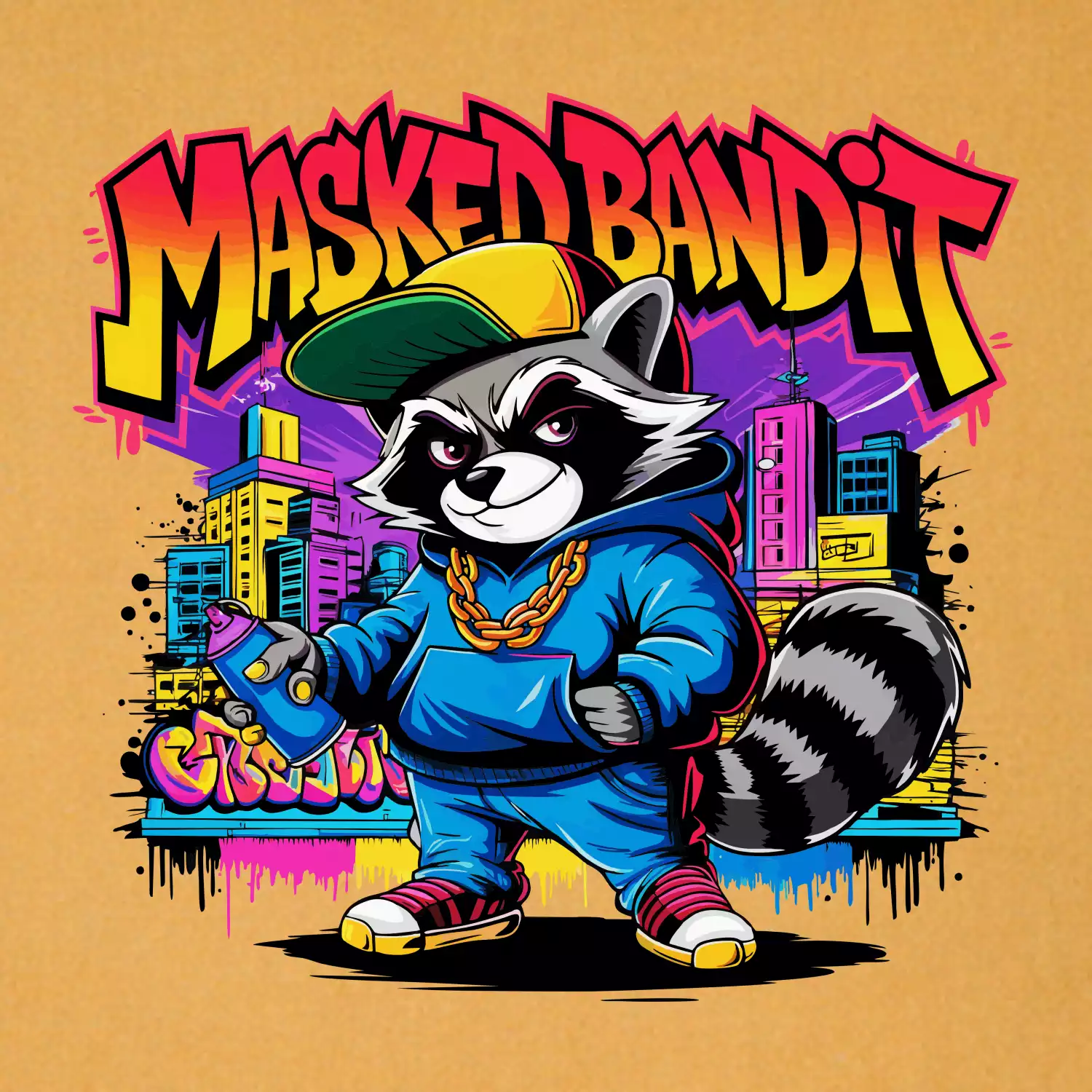 Mýval - masked bandit grafitti