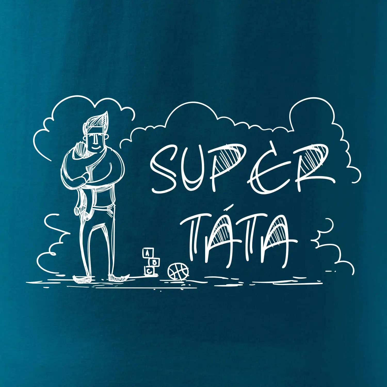 Kreslený nápis super táta