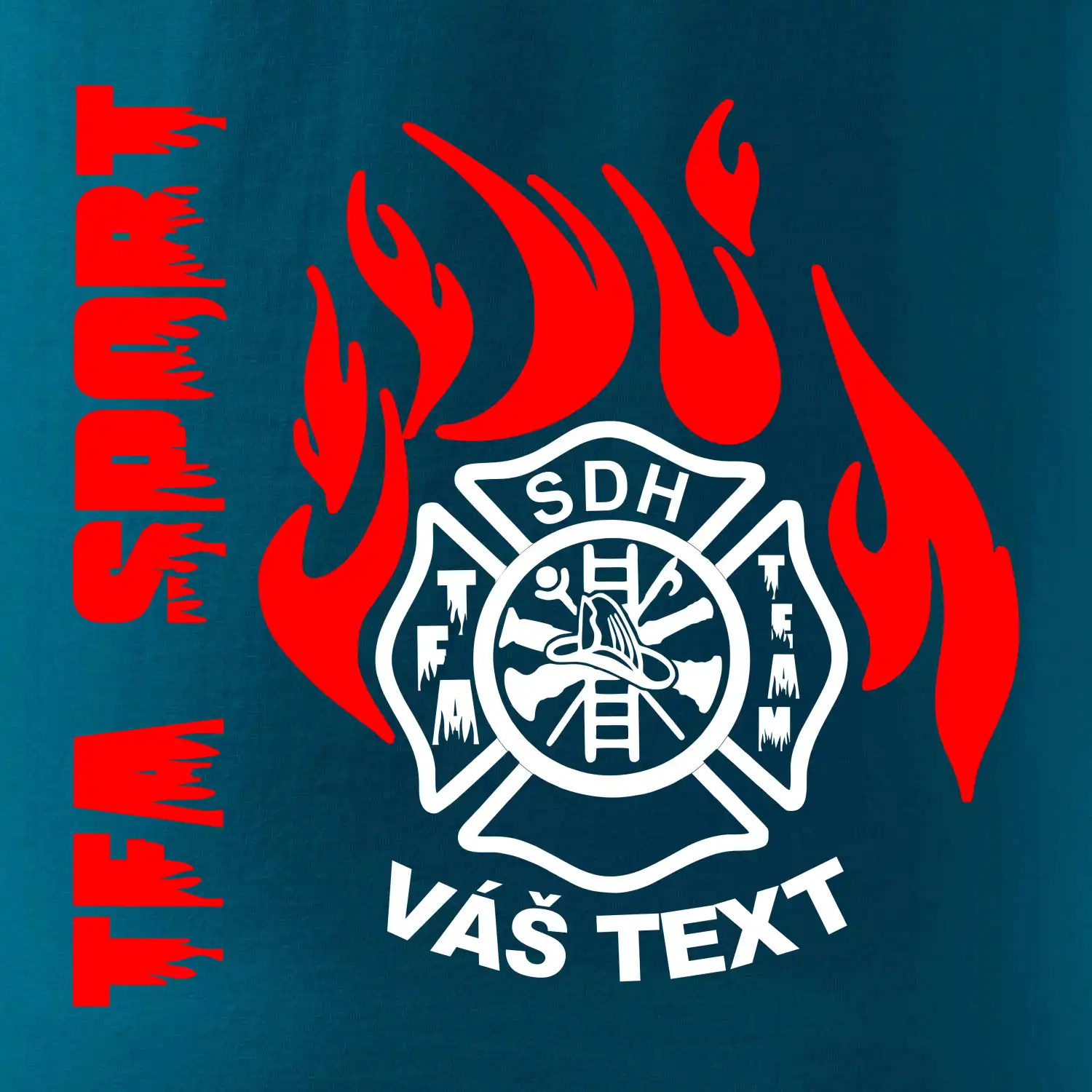 TFA Sport SDH (červený oheň) - Vlastní nápis
