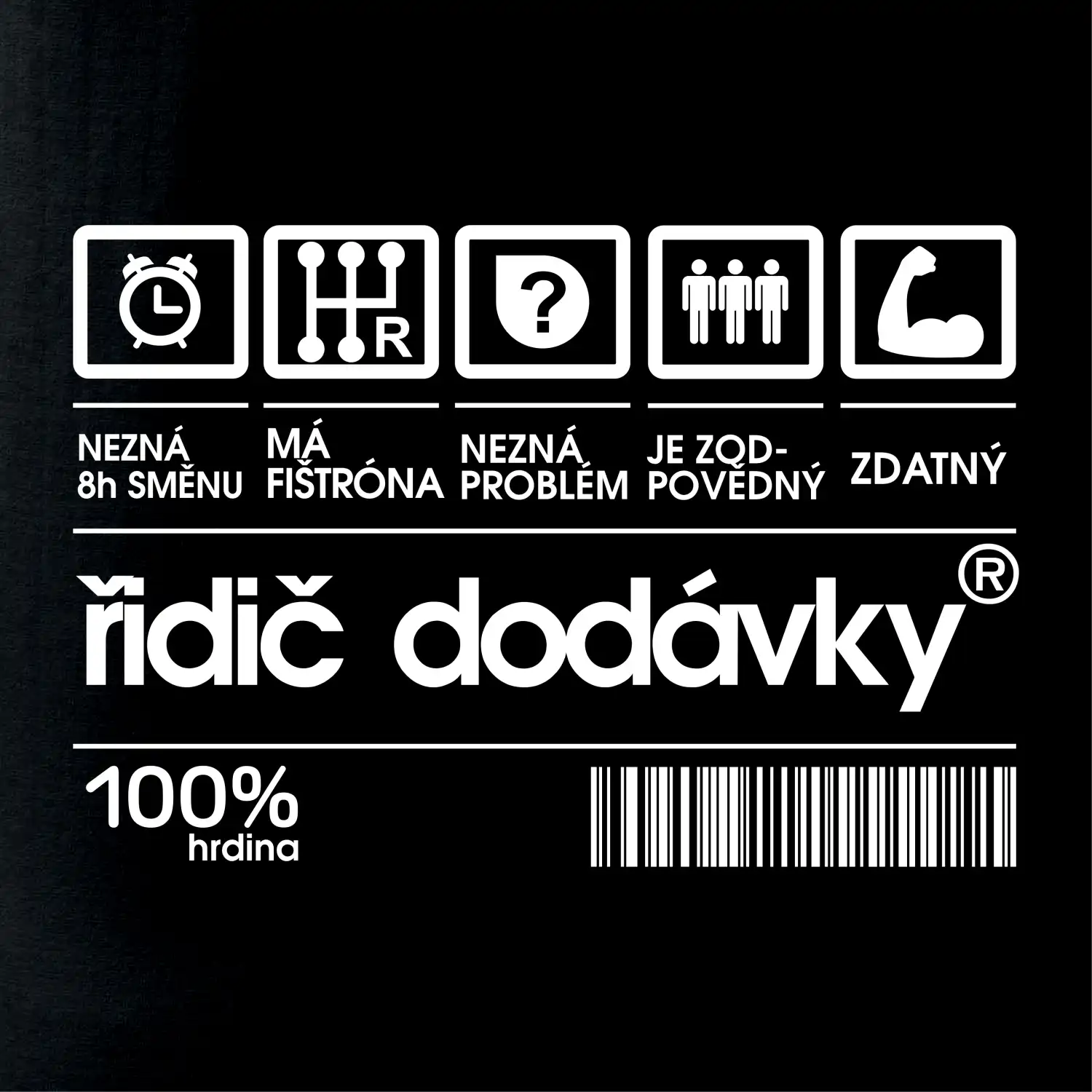 Čárový kód - řidič dodávky