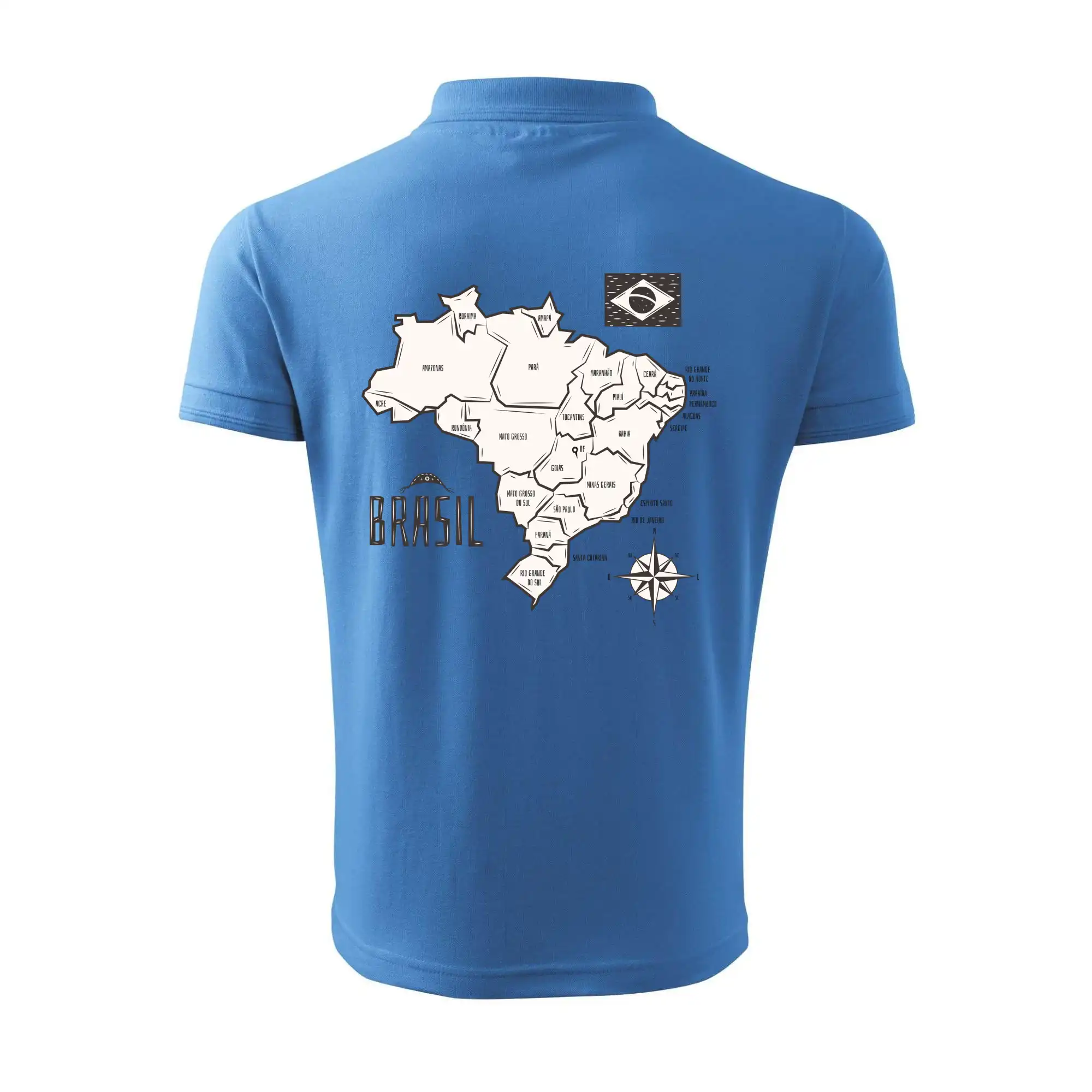 Brazílie mapa s názvy regionů