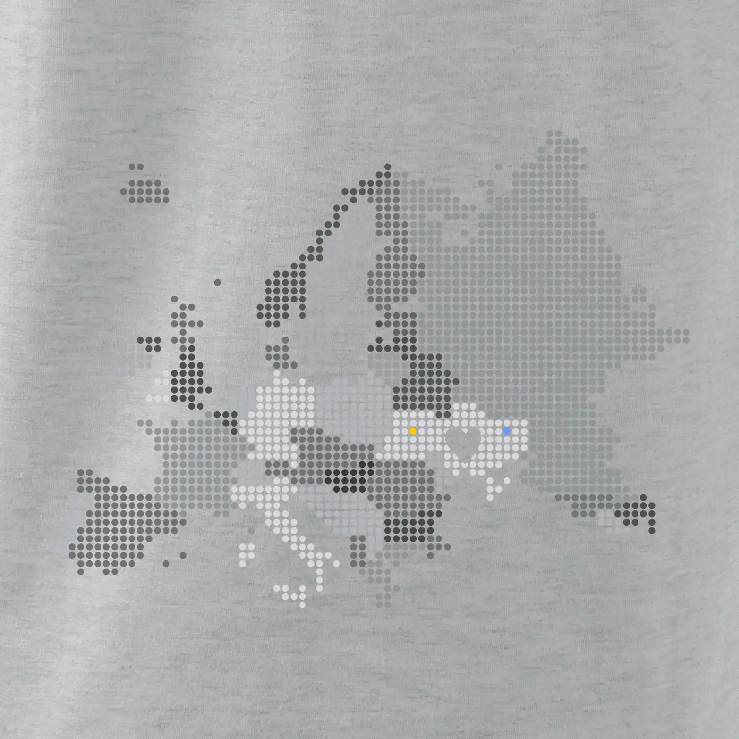 Mapa Evropy - srdce v Ukrajině