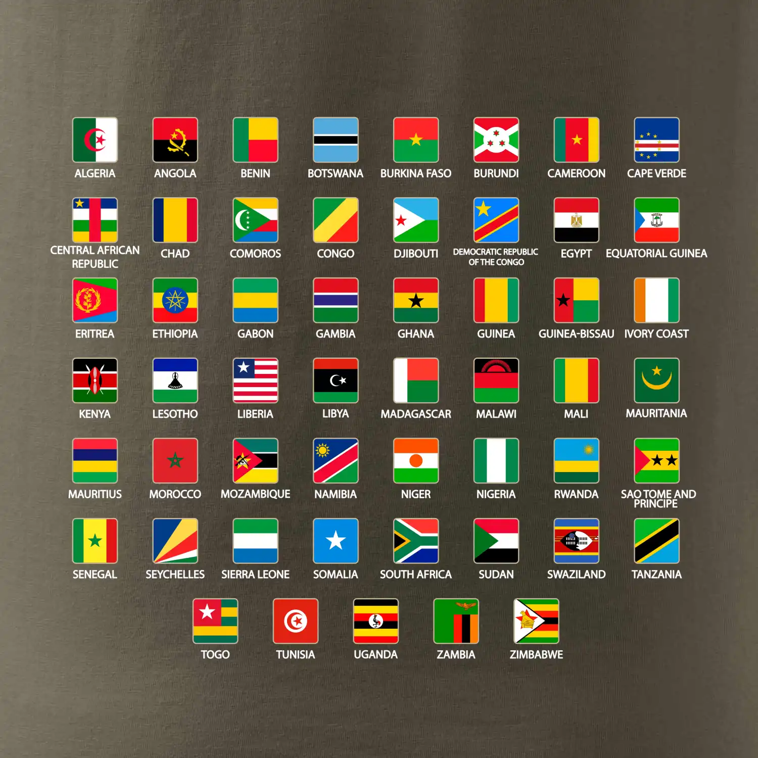 Vlajky států - Afrika