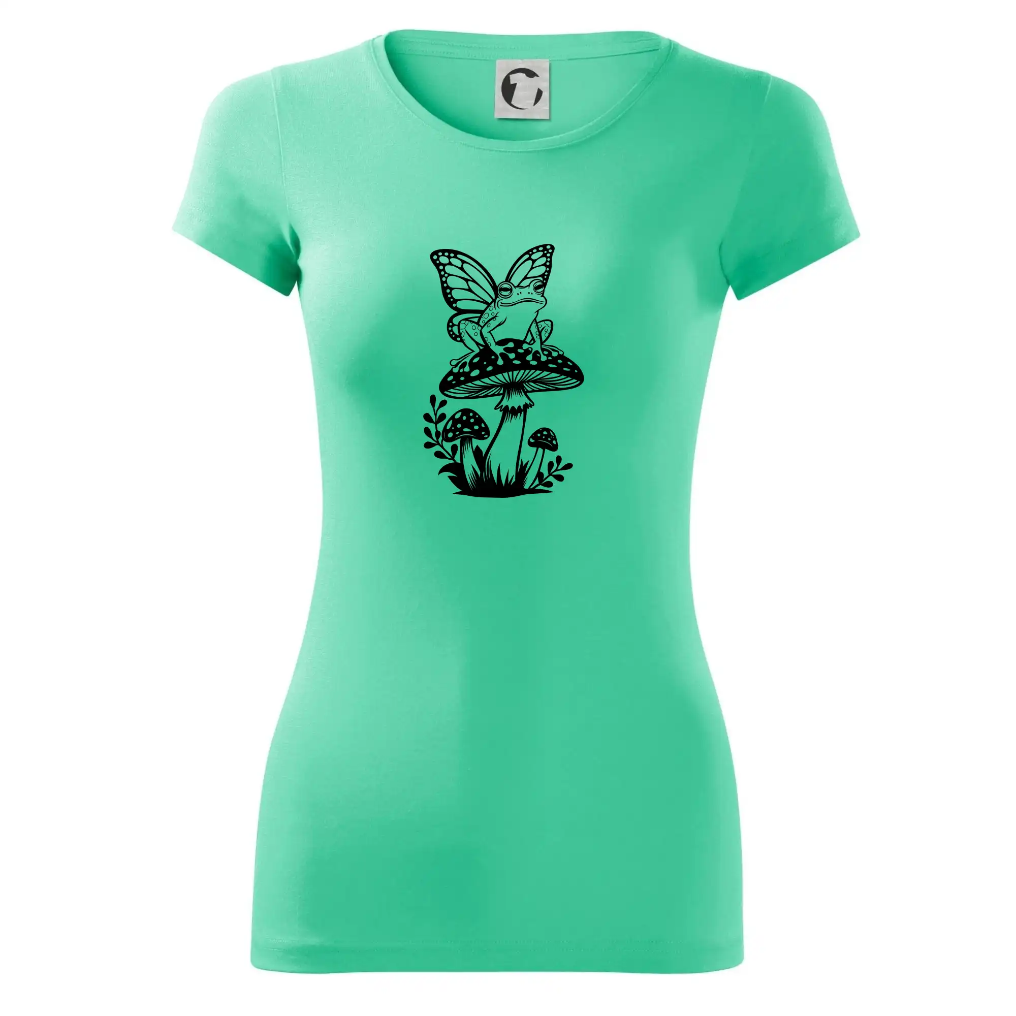 Goblincore černá houba se žábou