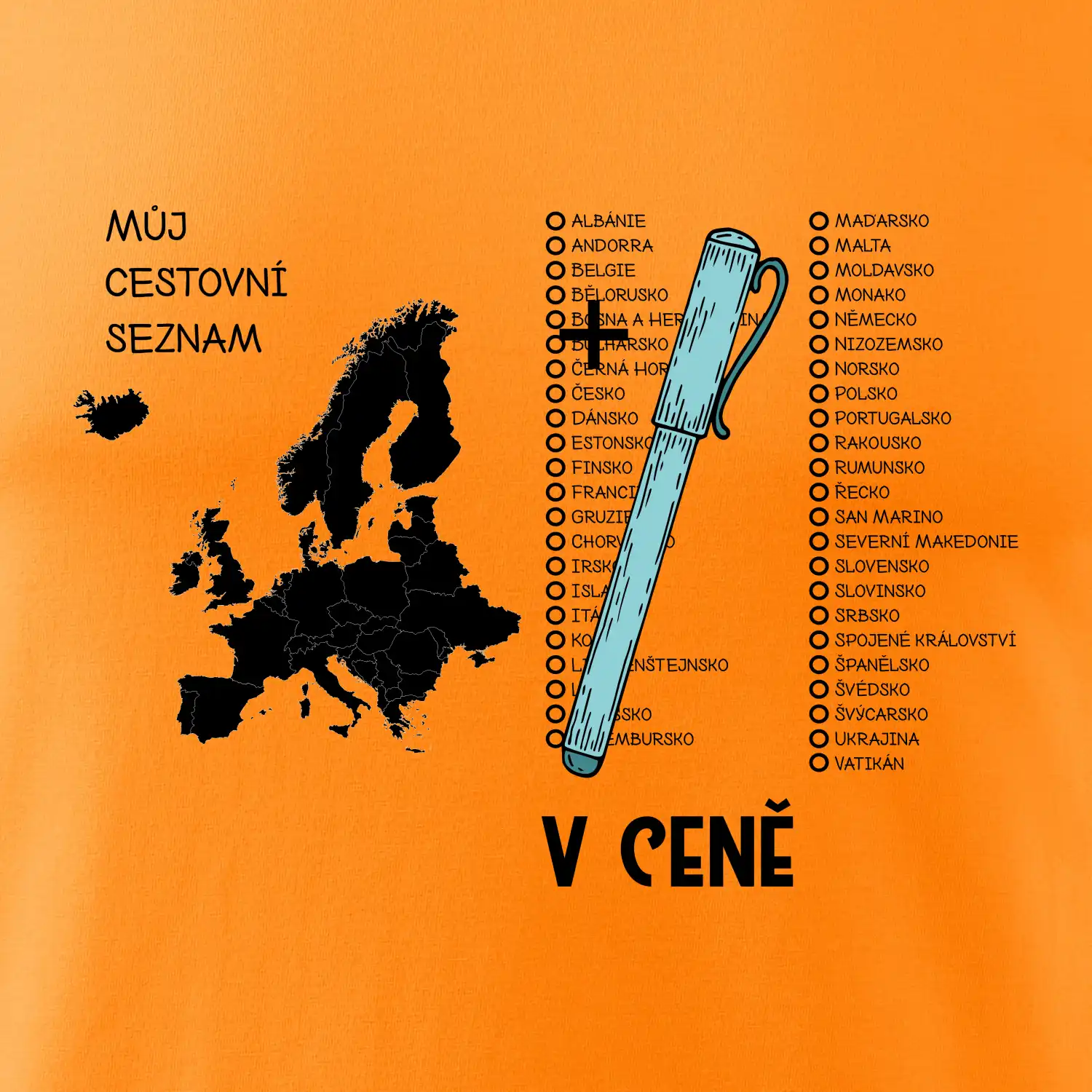Můj cestovní seznam Evropa
