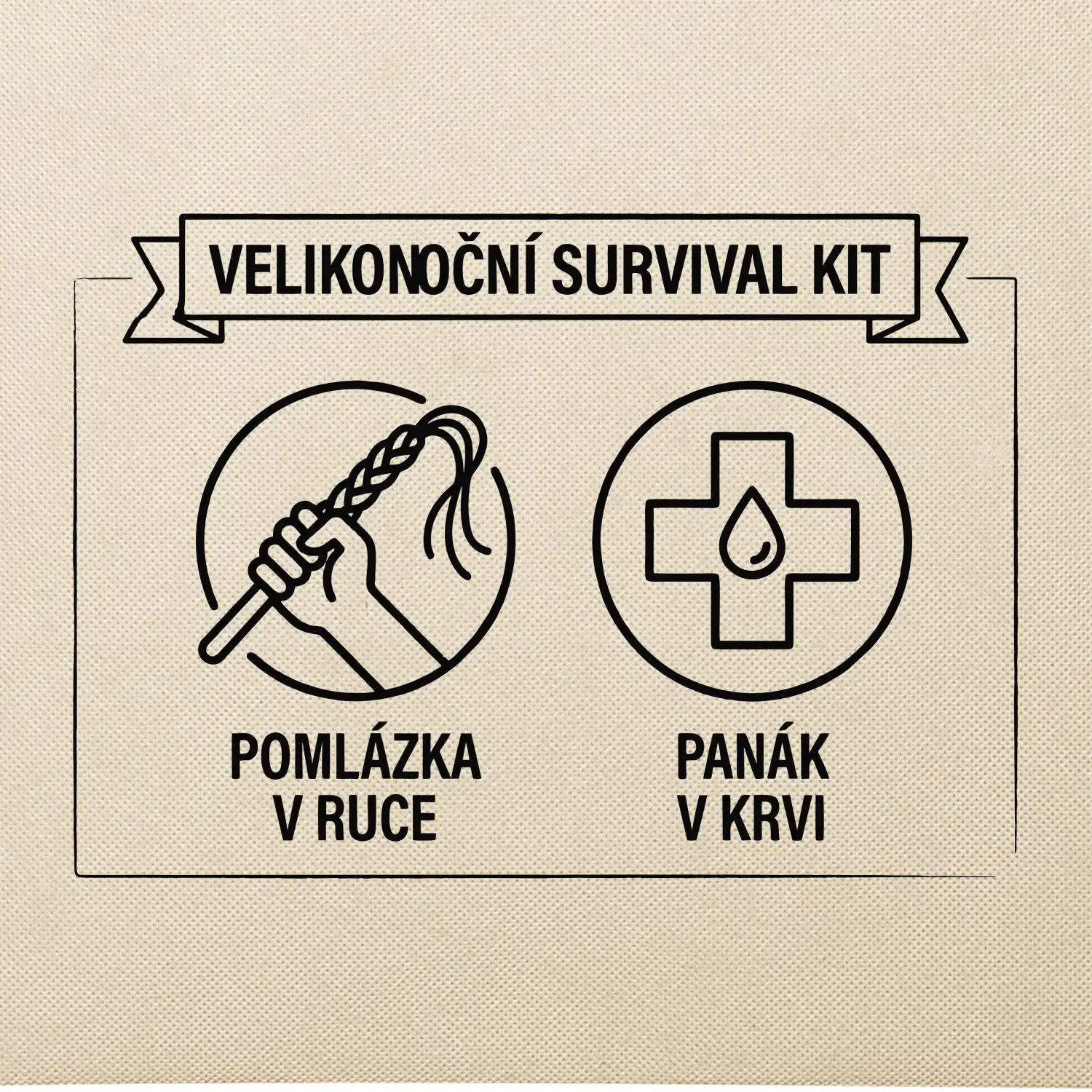 Velikonoční survival kit Pomlázka v ruce, panák v krvi