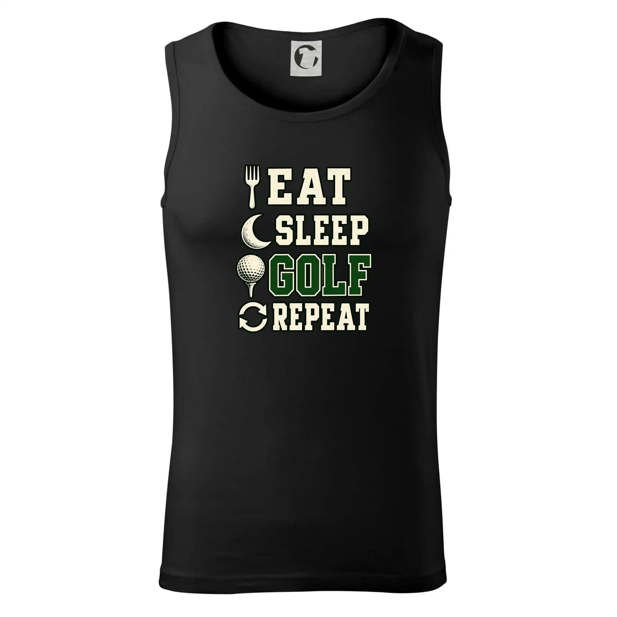 Eat sleep golf repeat typografie