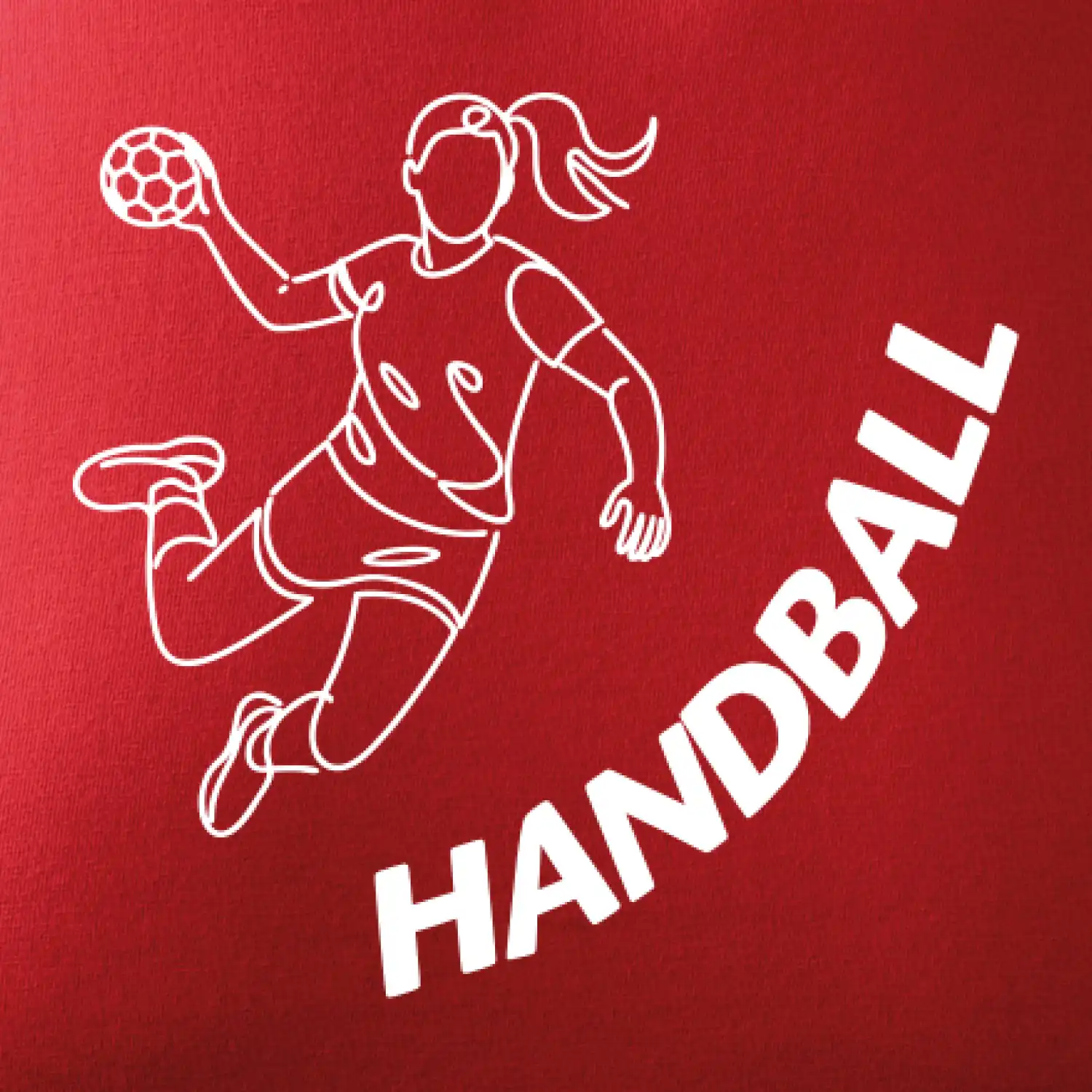 Handball nápis šikmo  - holka