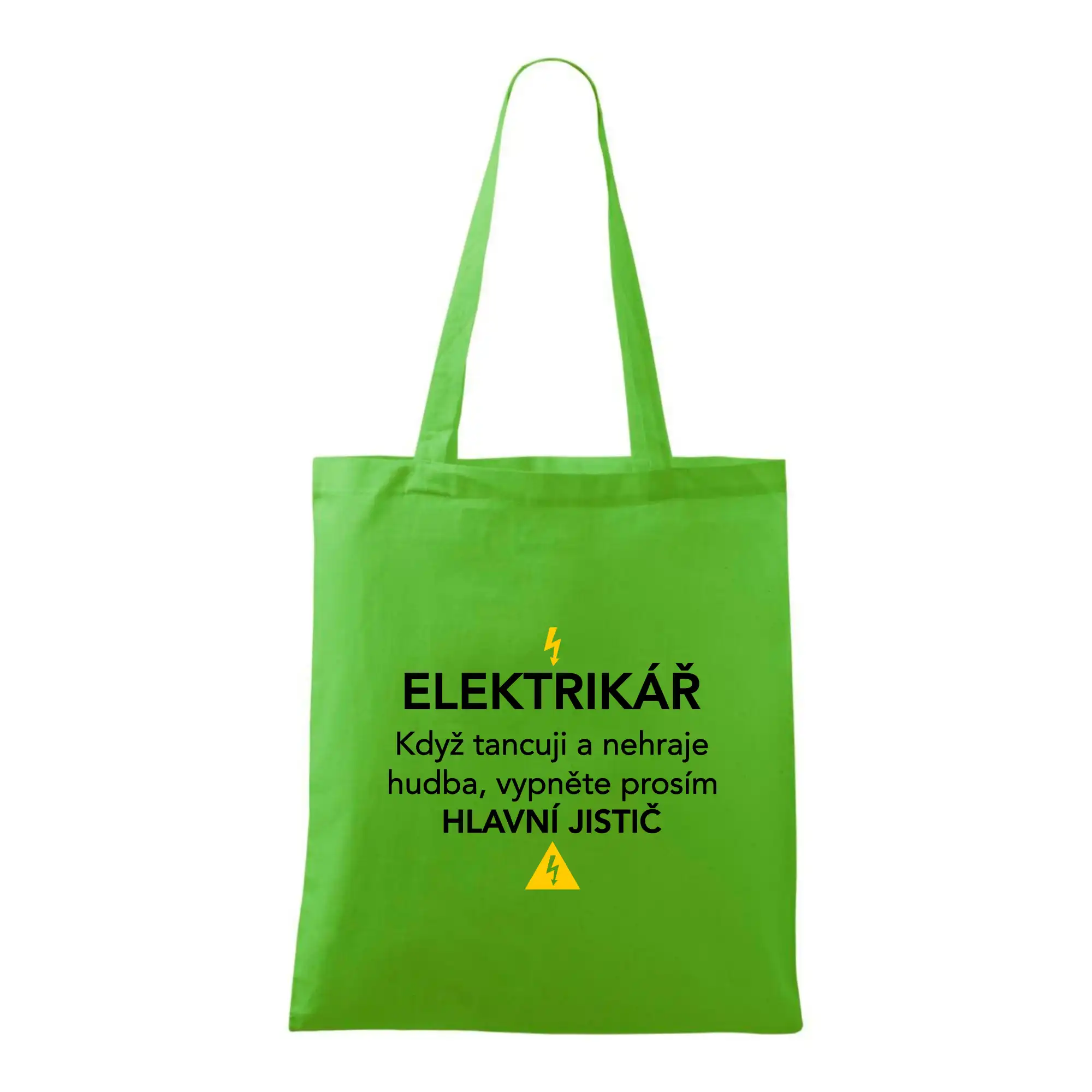 Elektrikář - hlavní jistič - Nápis na zádech