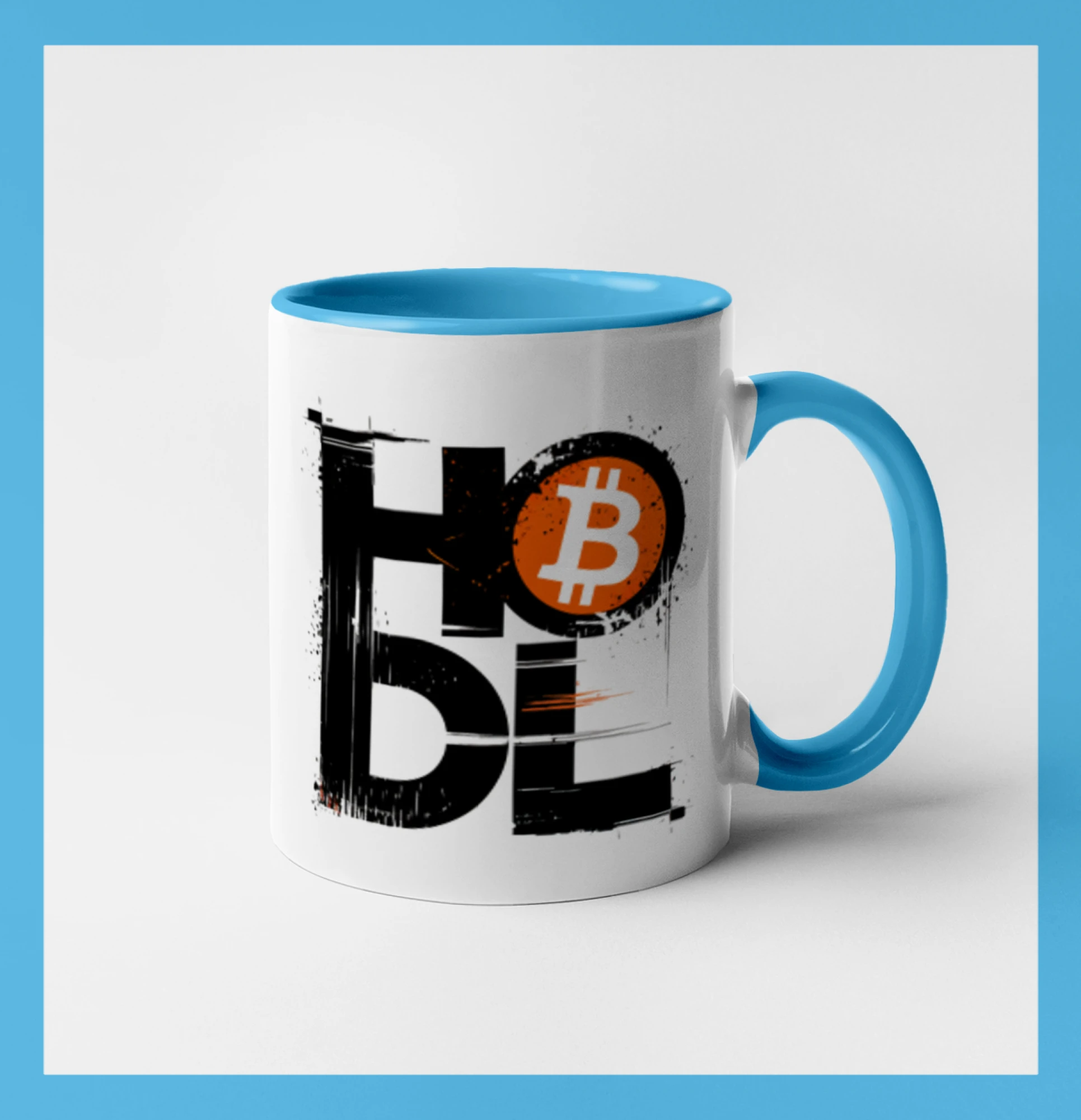 Hodl velký nápis a logo BTC