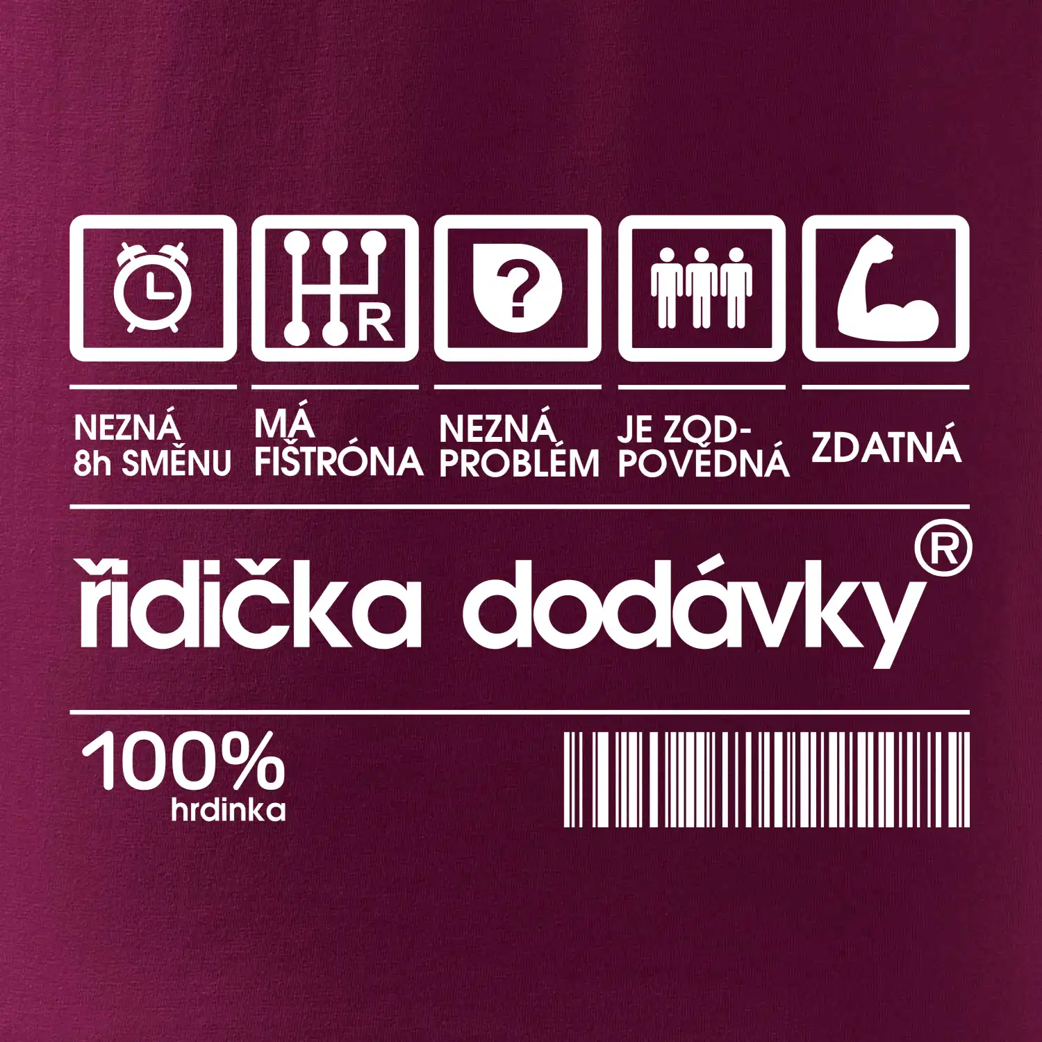 Čárový kód - řidička dodávky