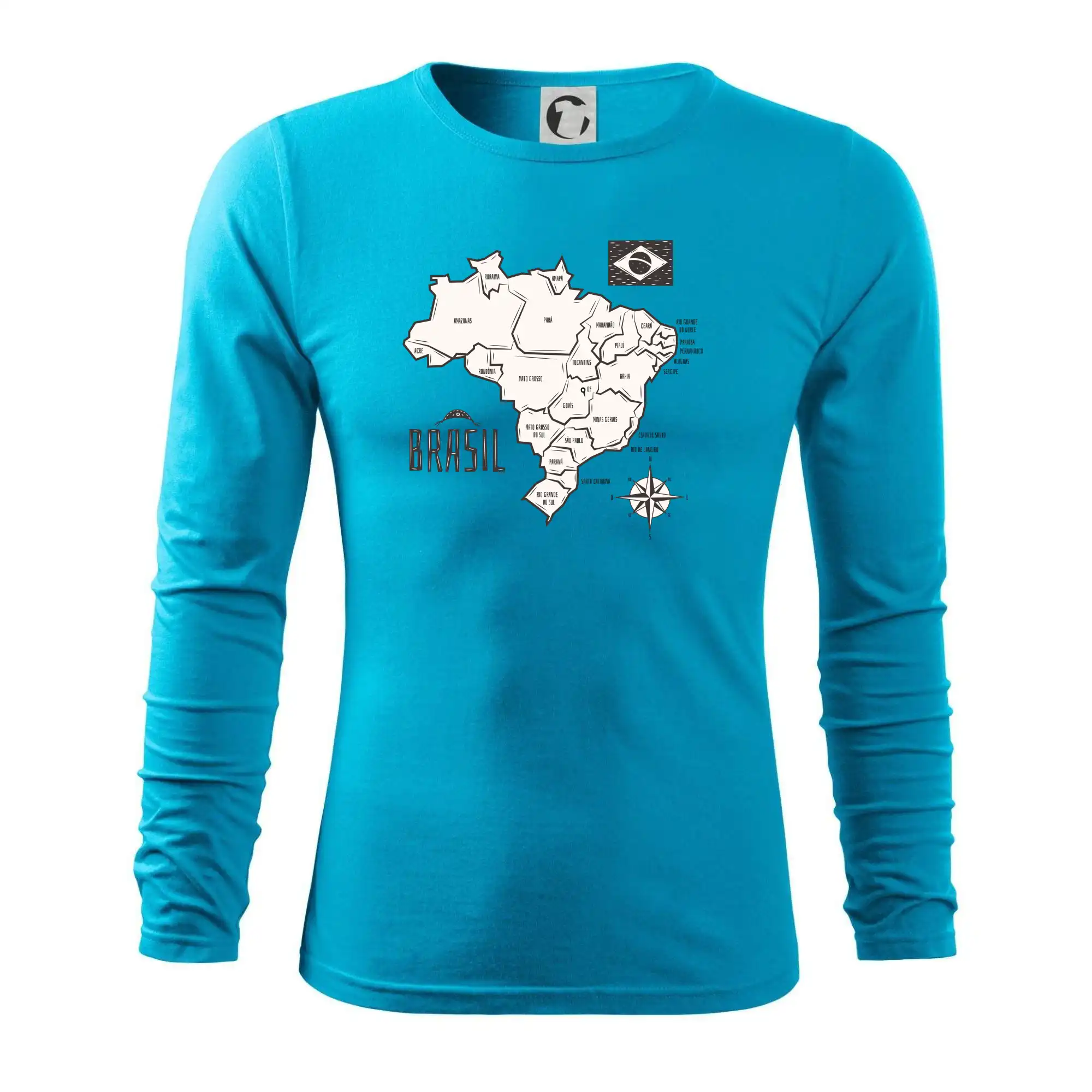 Brazílie mapa s názvy regionů