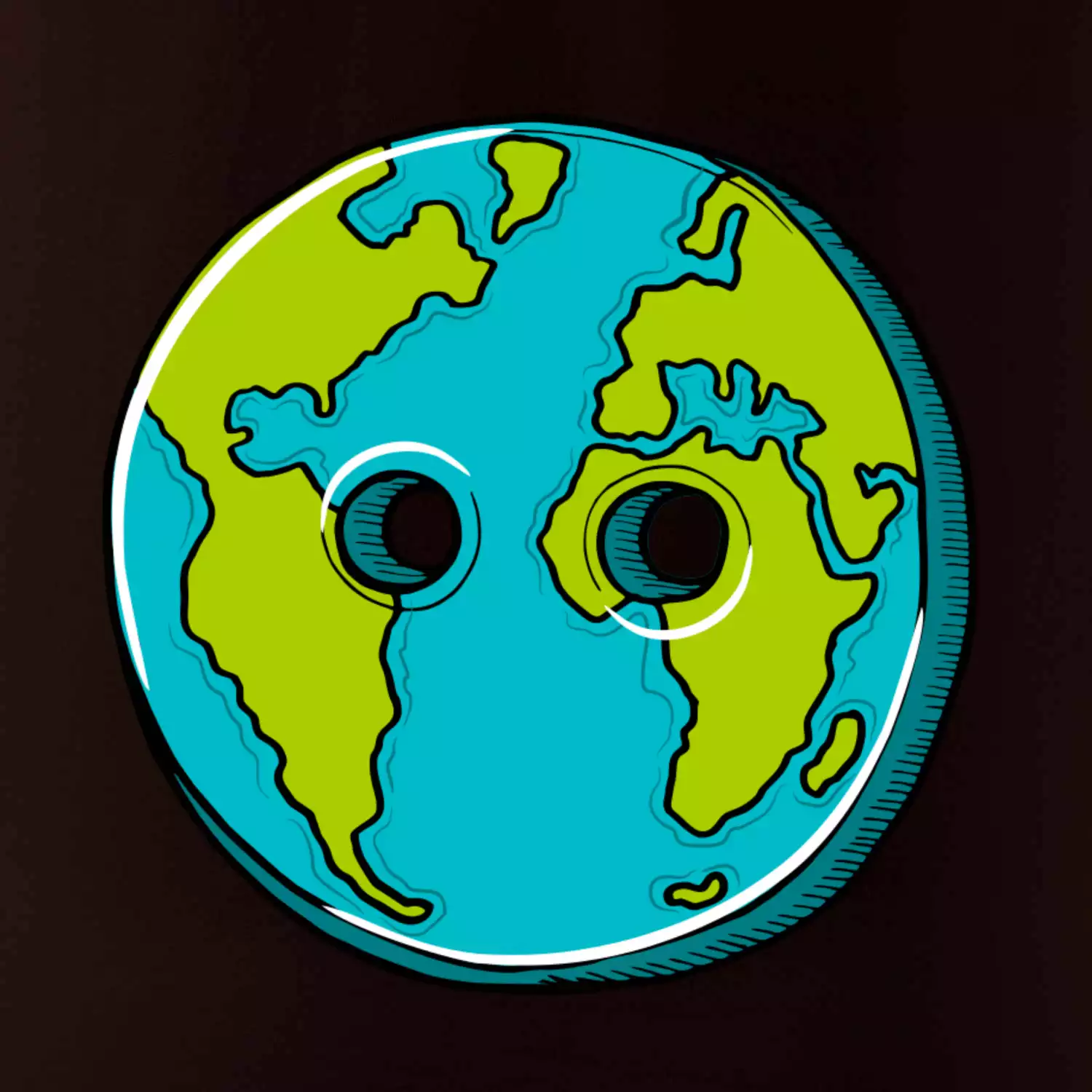 Planeta země knoflík (Pecka design)