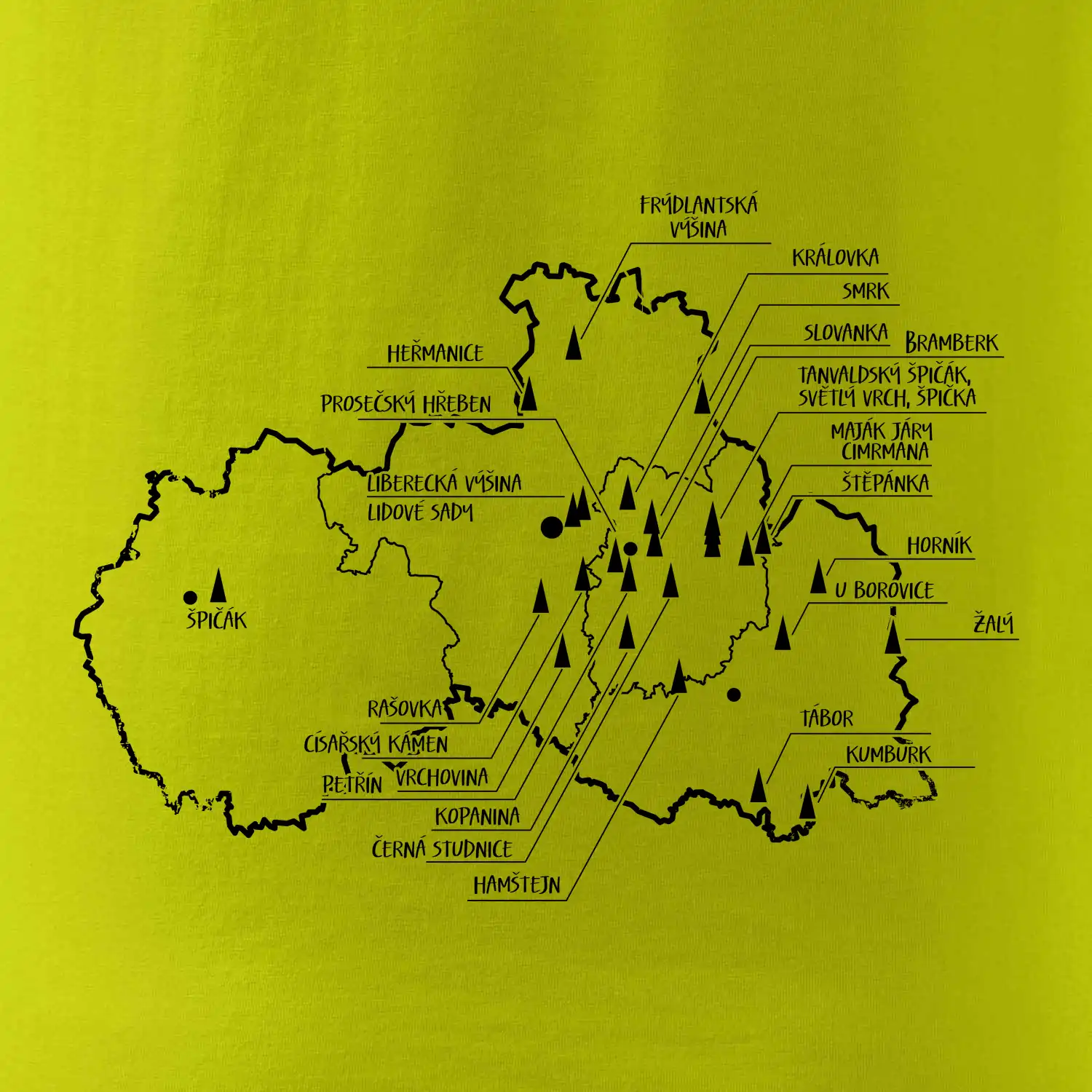Mapa rozhleden - Liberecký kraj