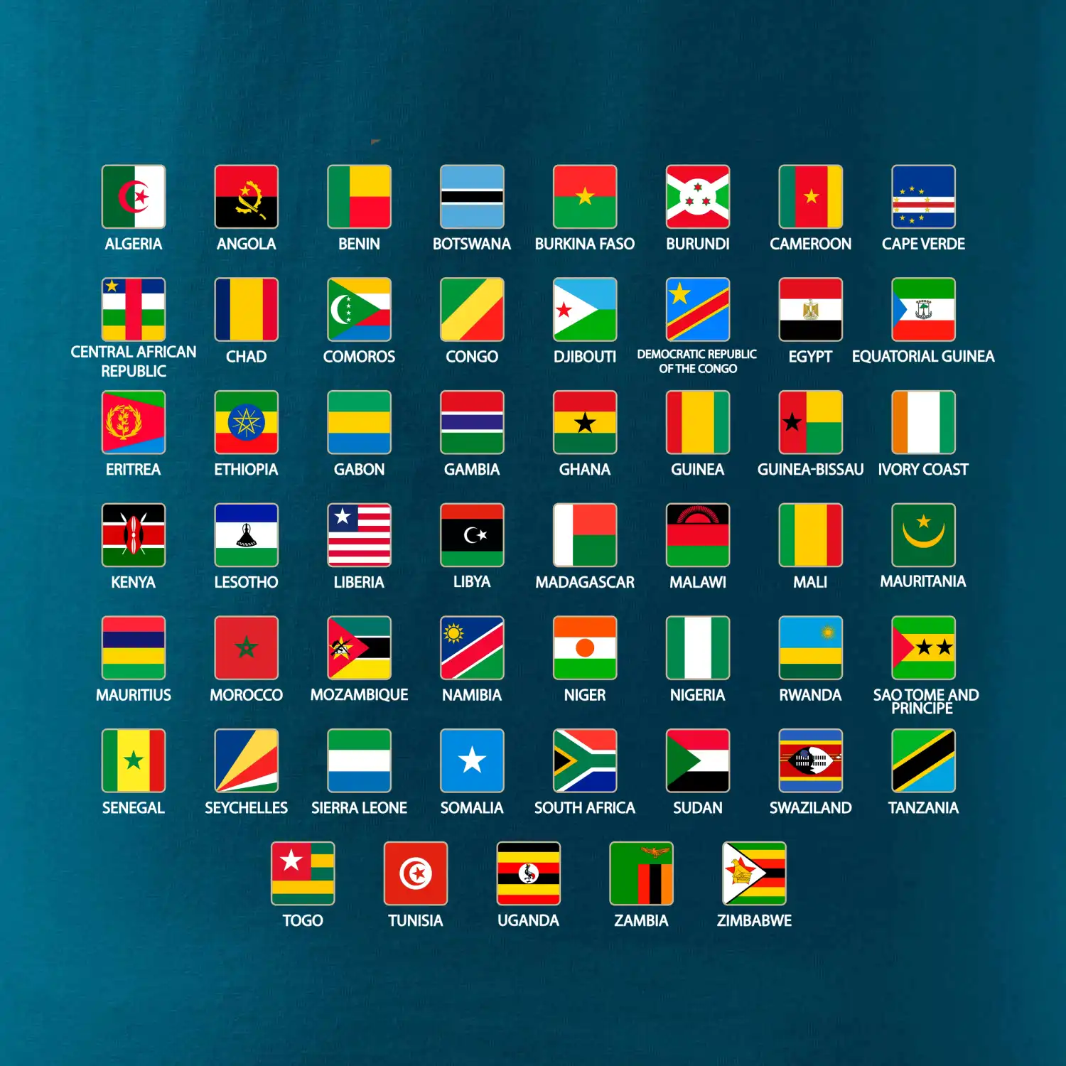 Vlajky států - Afrika