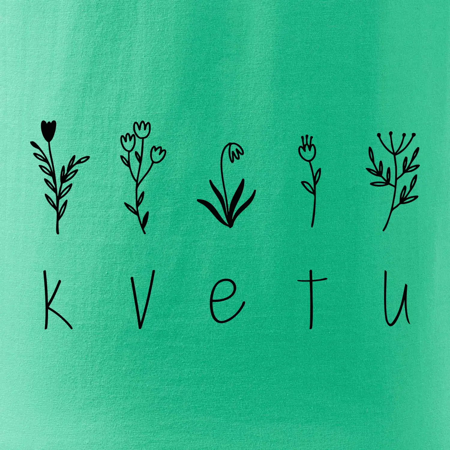 Kvetu - Nápis s květinami