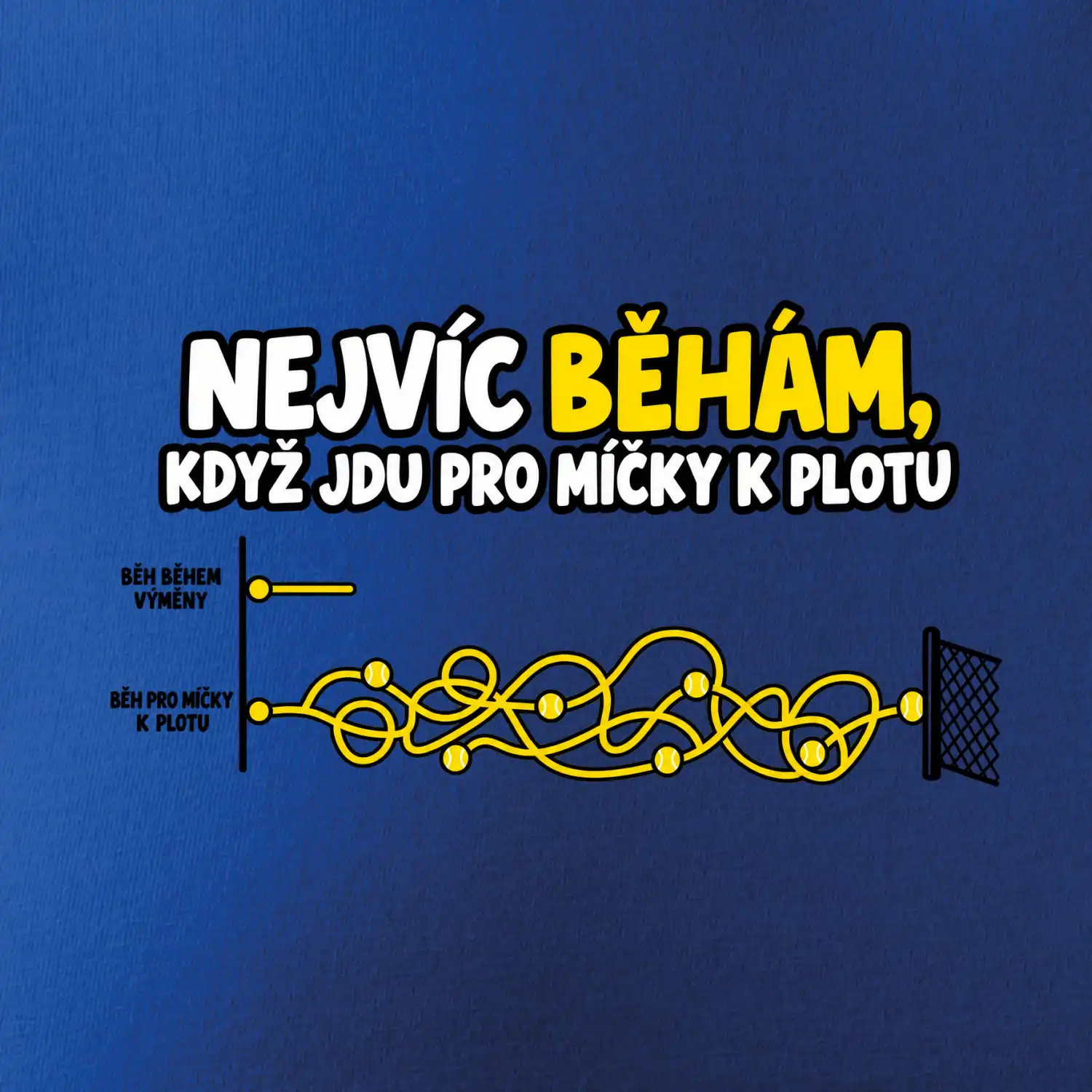 Nejvíc běhám když jdu pro míčky k plotu