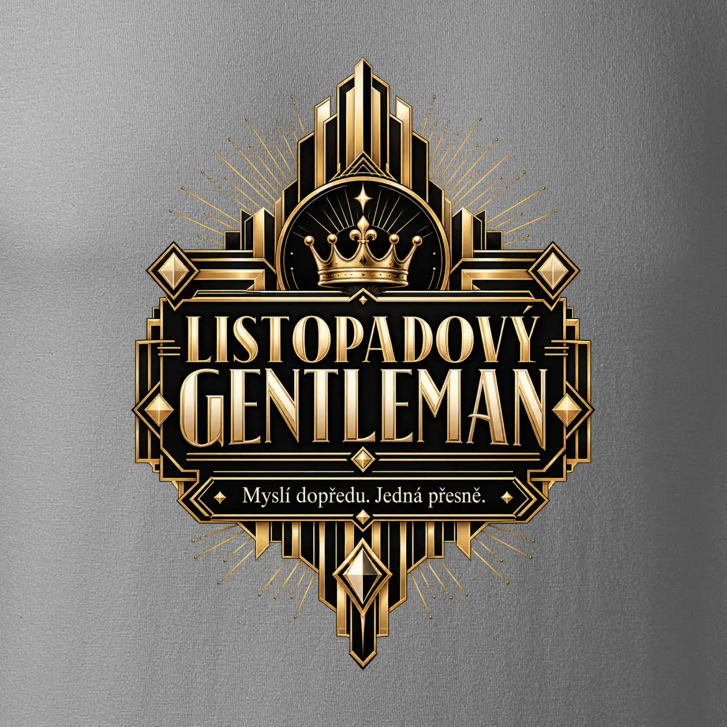 Listopadový gentleman zlatý art deco motiv