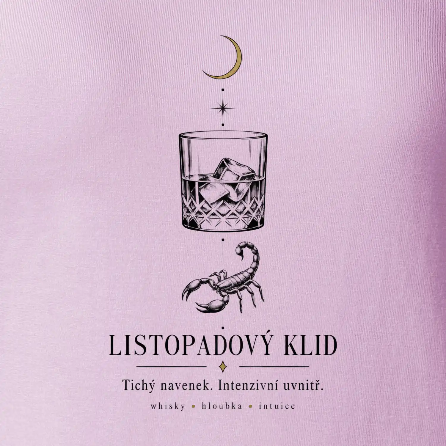 Listopadový klid whisky a štír linková kresba