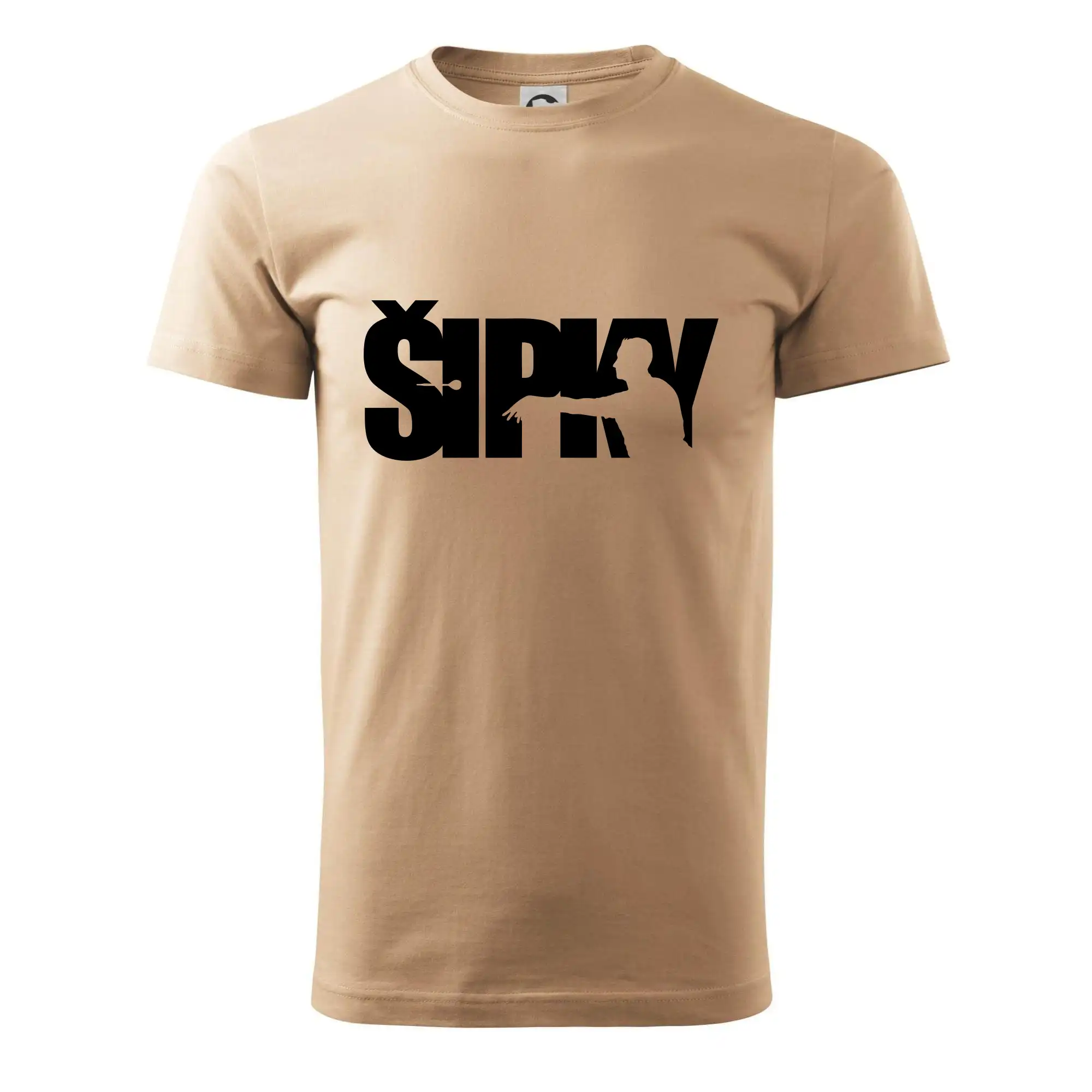 Šipky - nápis se šipkařem