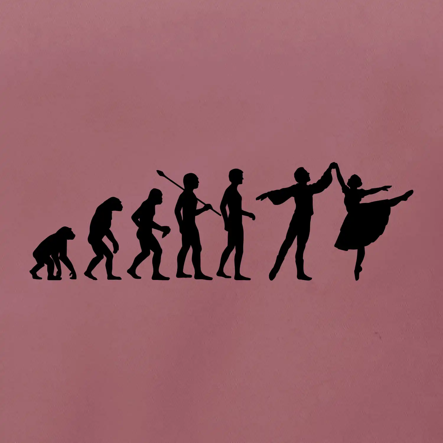 Evoluce tanec - muž a žena se sukní