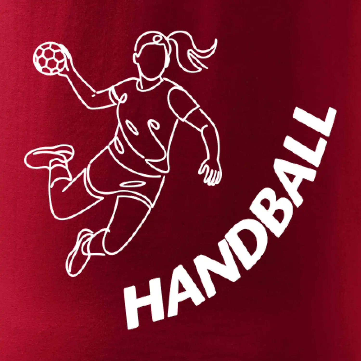 Handball nápis šikmo  - holka