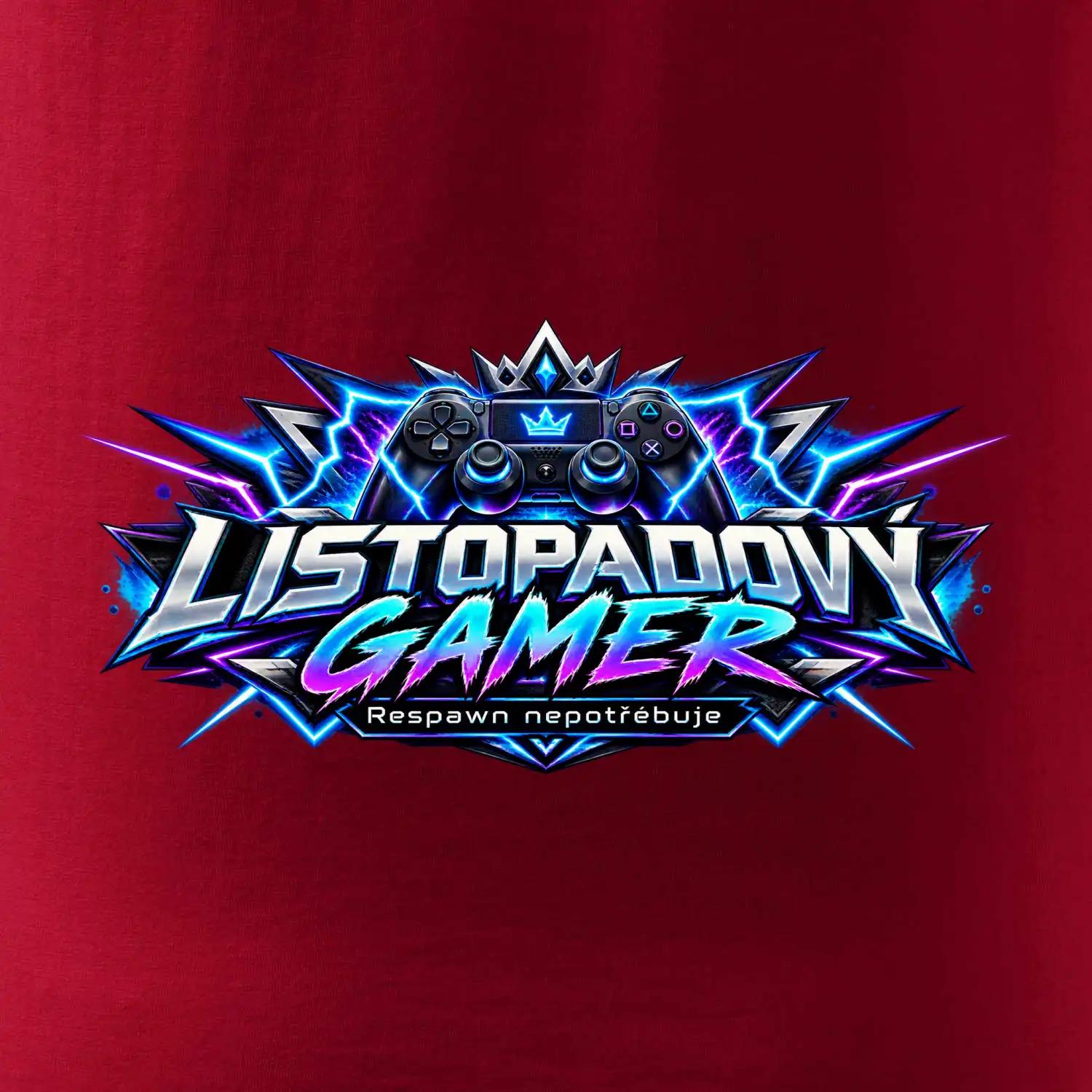 Listopadový gamer s neonovým herním ovladačem