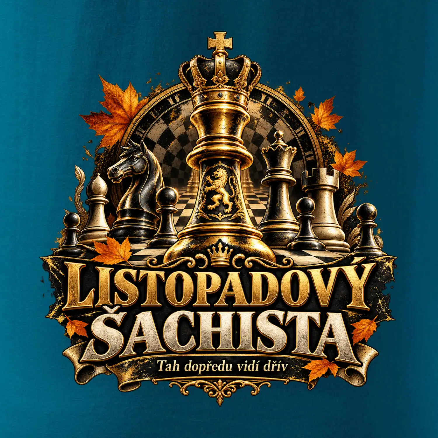 Listopadový šachista se zlatým králem