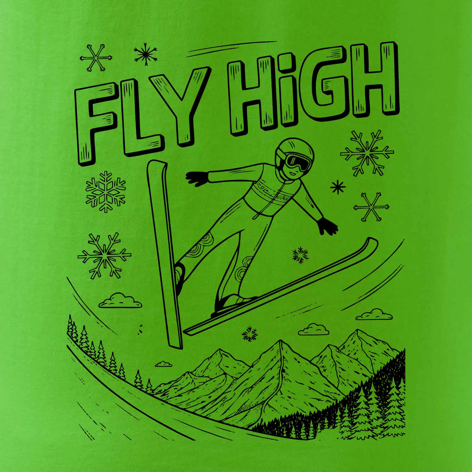 Černobílý skokan fly high