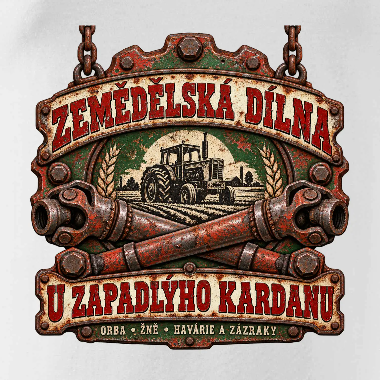 Zemědělská dílna u zapadlého kardanu