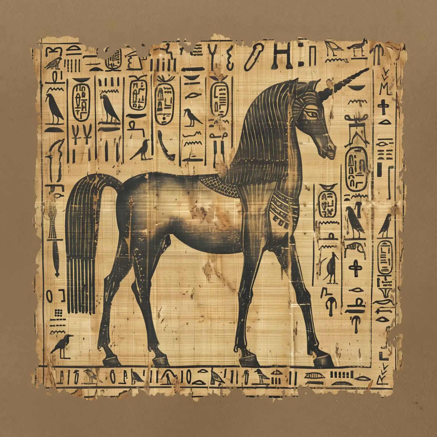 Egyptské hieroglyfy jednorožec
