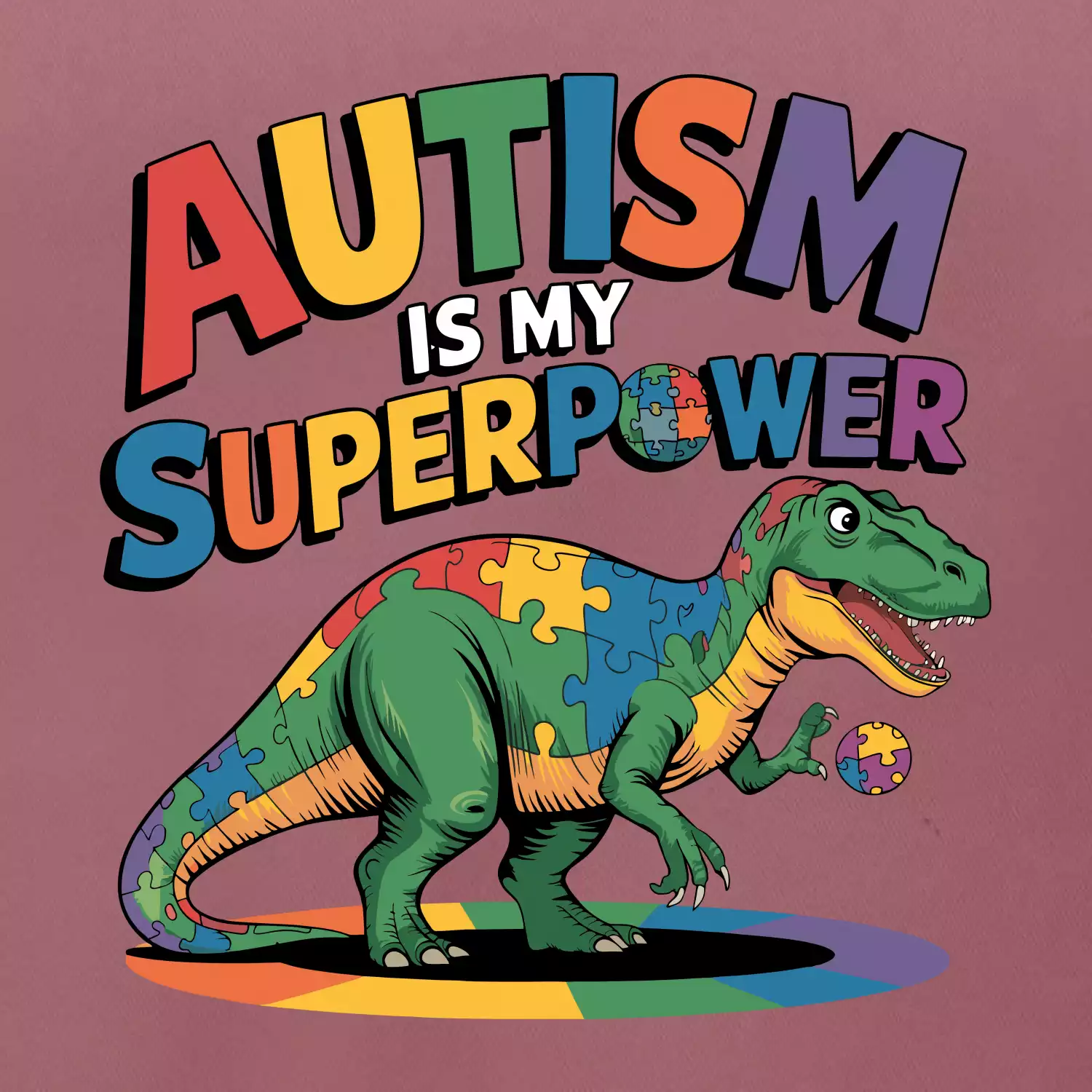 Stojící Rex Autism is my superpower