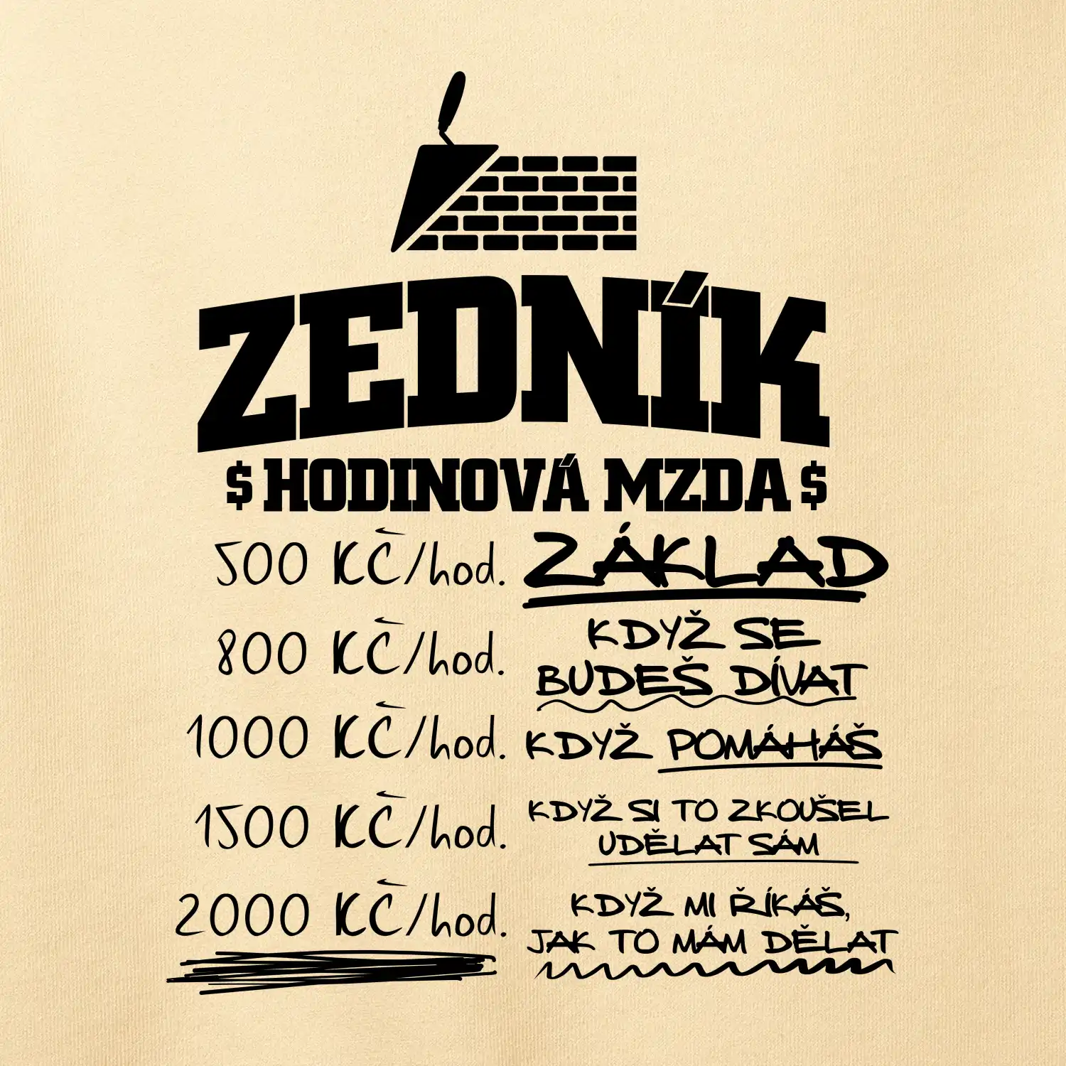 Hodinová mzda zedník
