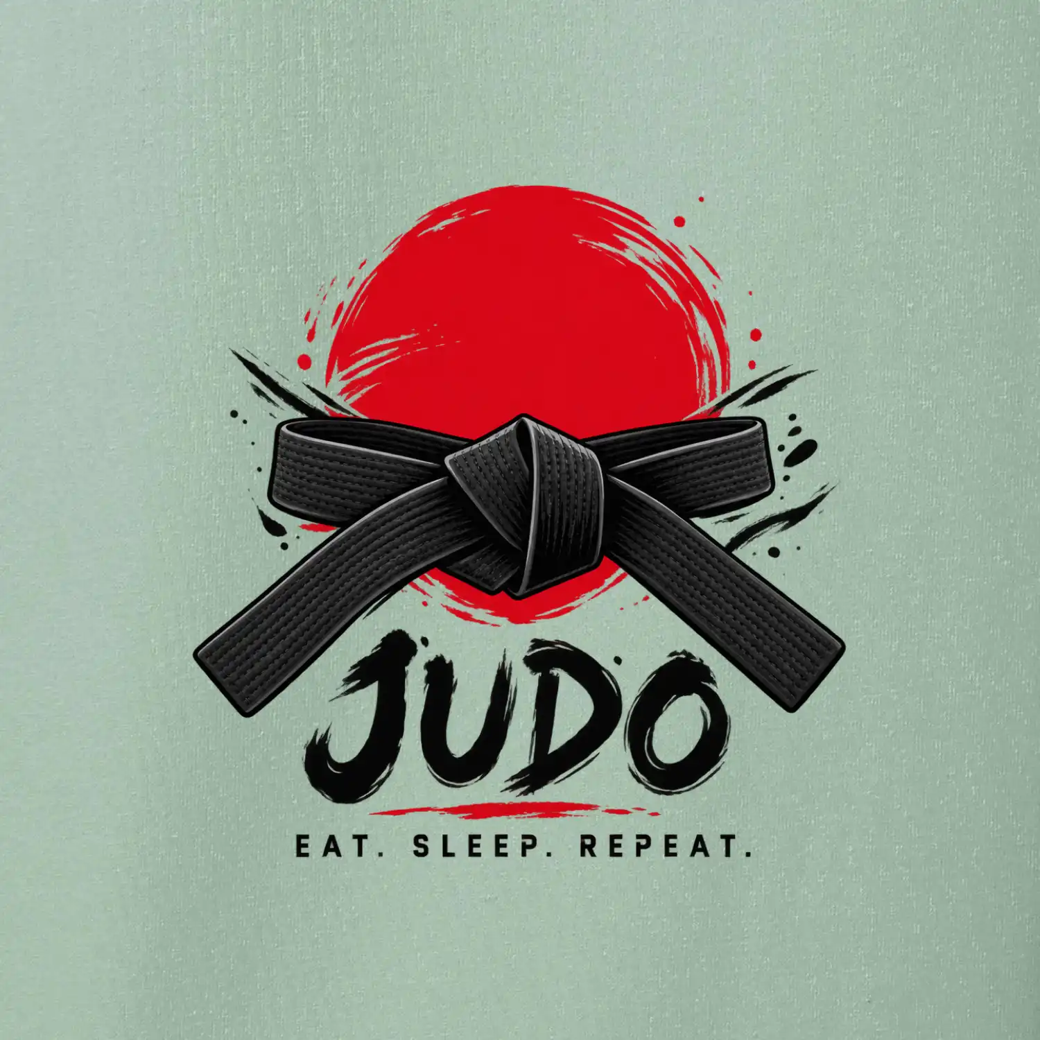 Judo černý pás a červené slunce eat sleep repeat