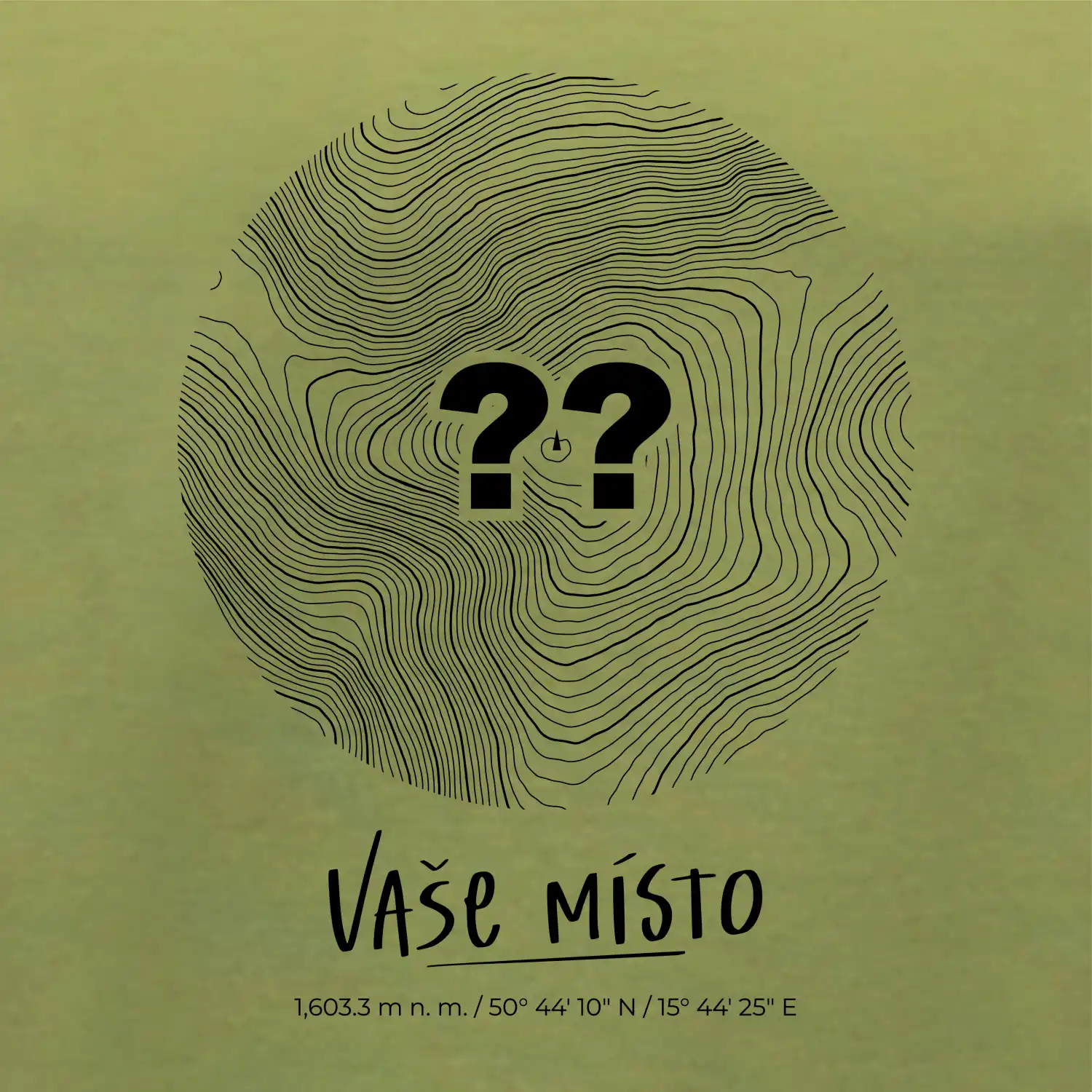 Vaše místo - vrstevnice v kruhu