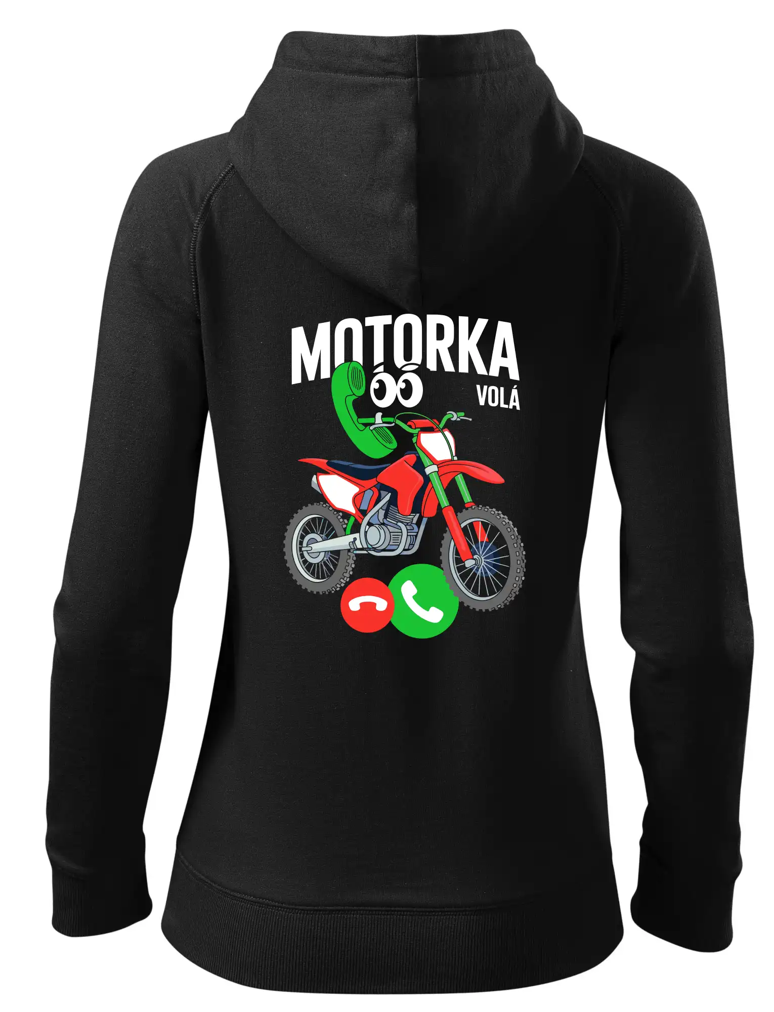Karikatura motorka cross volá